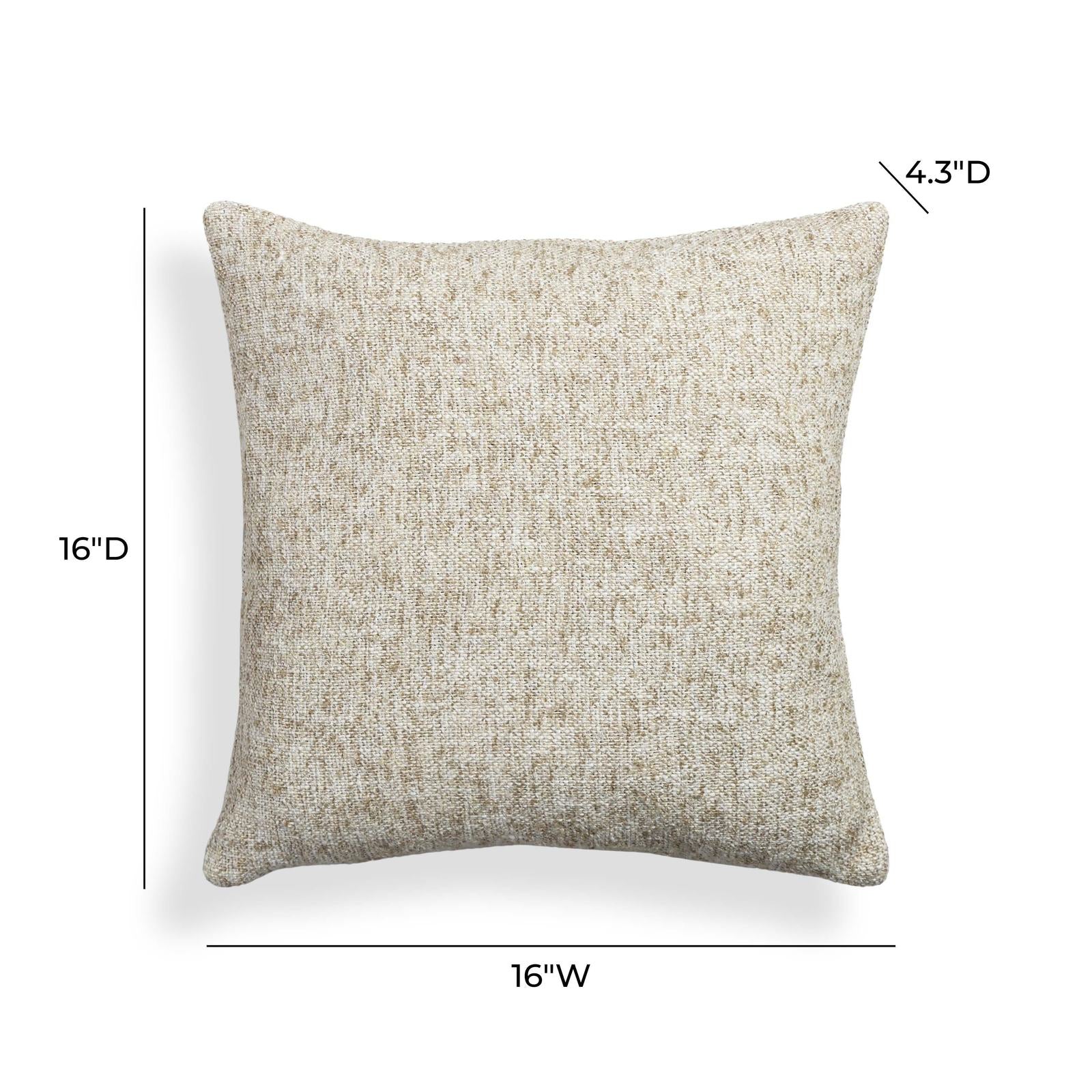 Poh Washed Beige Boucle 16" Square Accent Pillow - Image 13