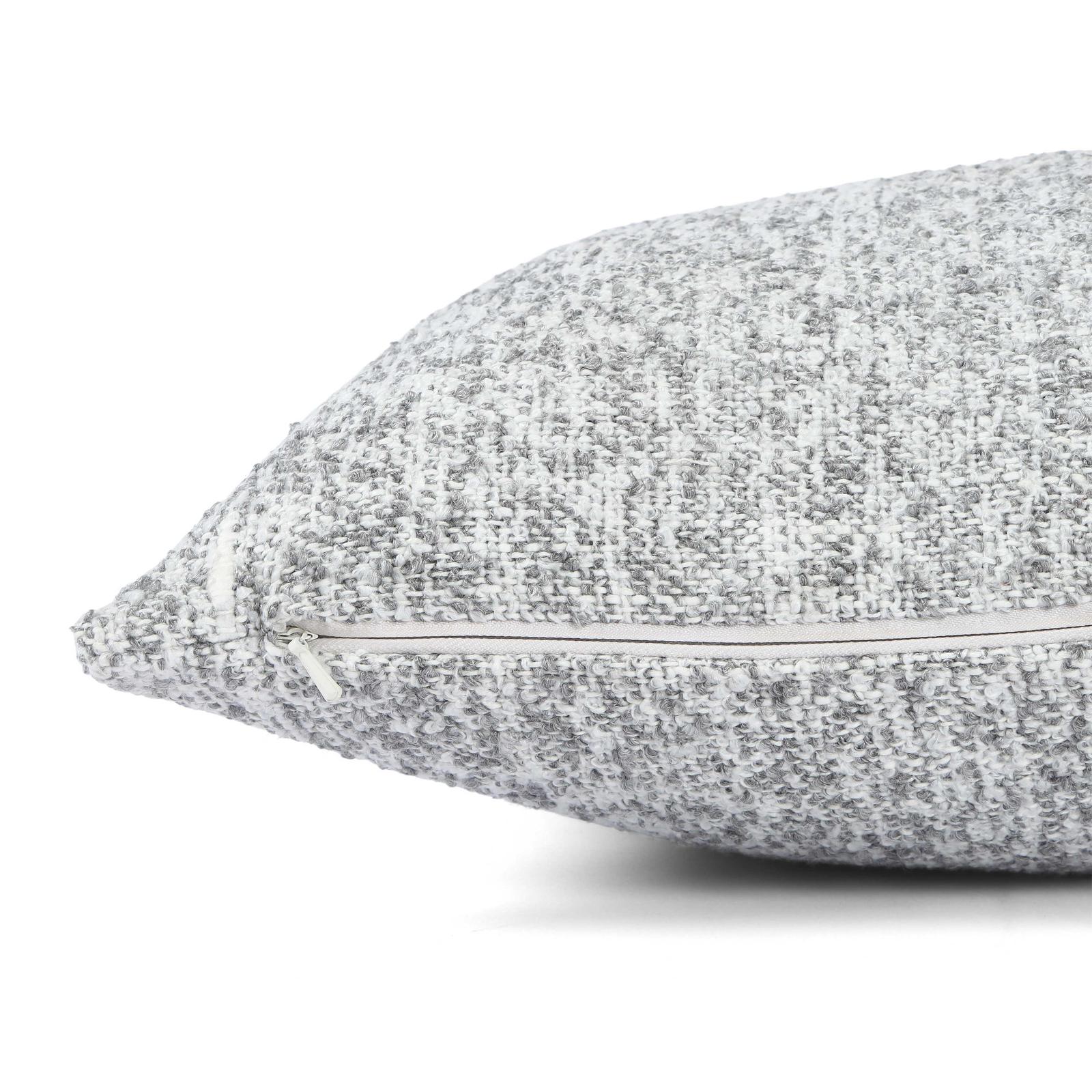 Poh Washed Grey Boucle 16" Square Accent Pillow - COVER - Image 4