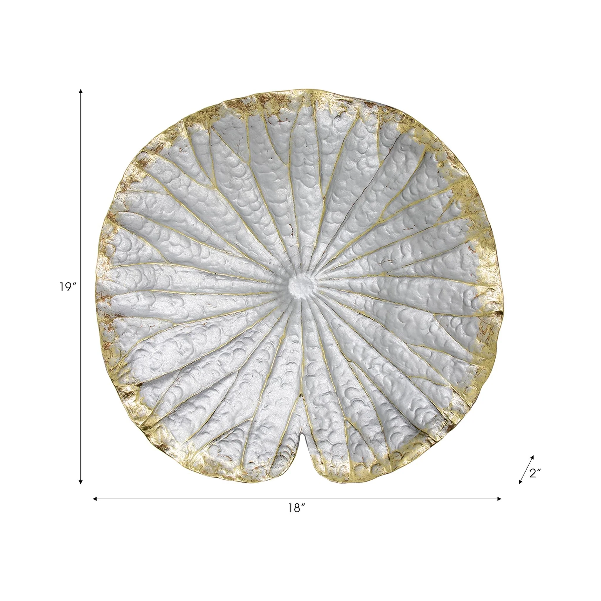 Polyresin 19" Lotus Wall Decor, Silver/gold - Image 4