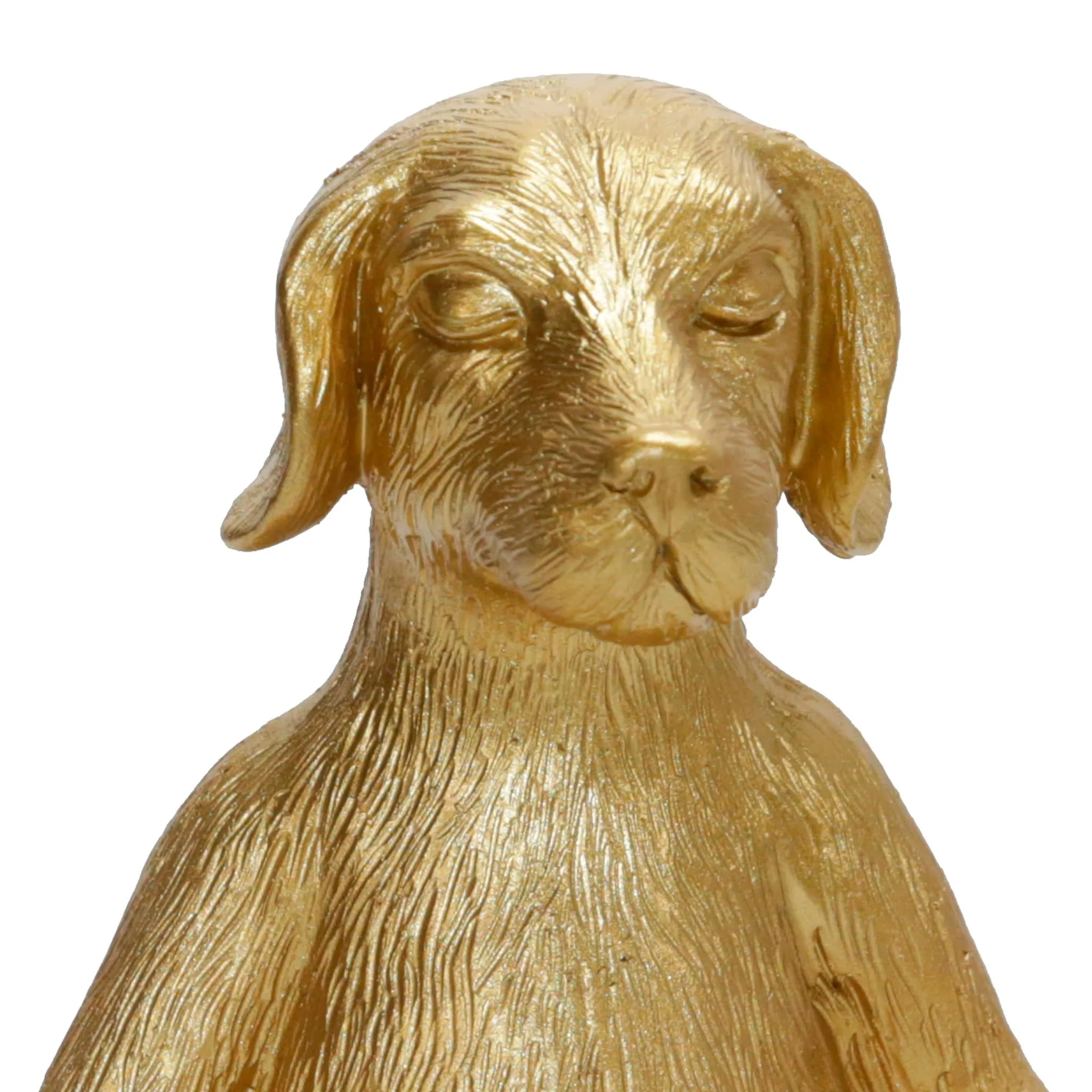 Polyresin 7" Yoga Dog, Gold - Image 6