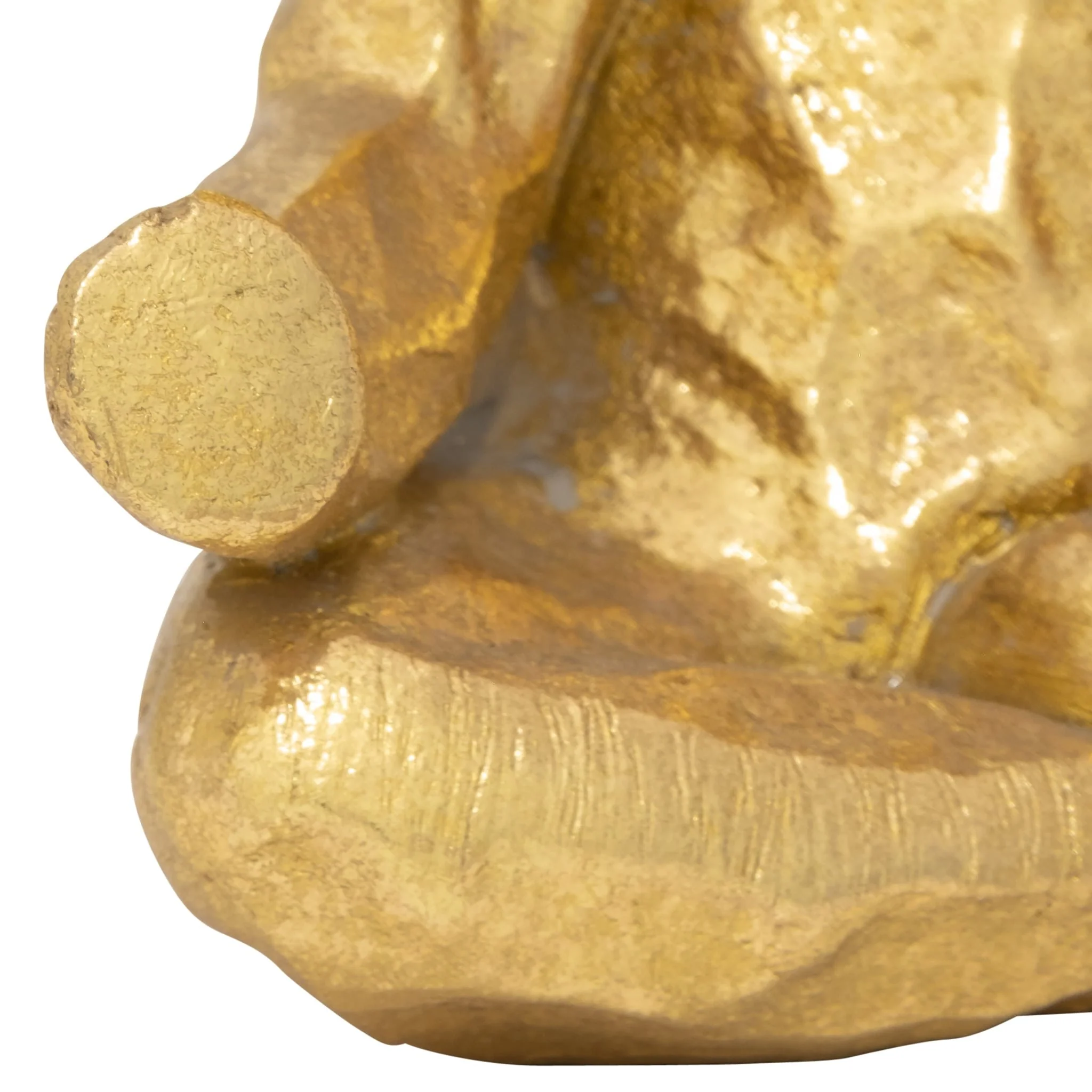 Polyresin 8" Meditating Elephant, Gold - Image 5
