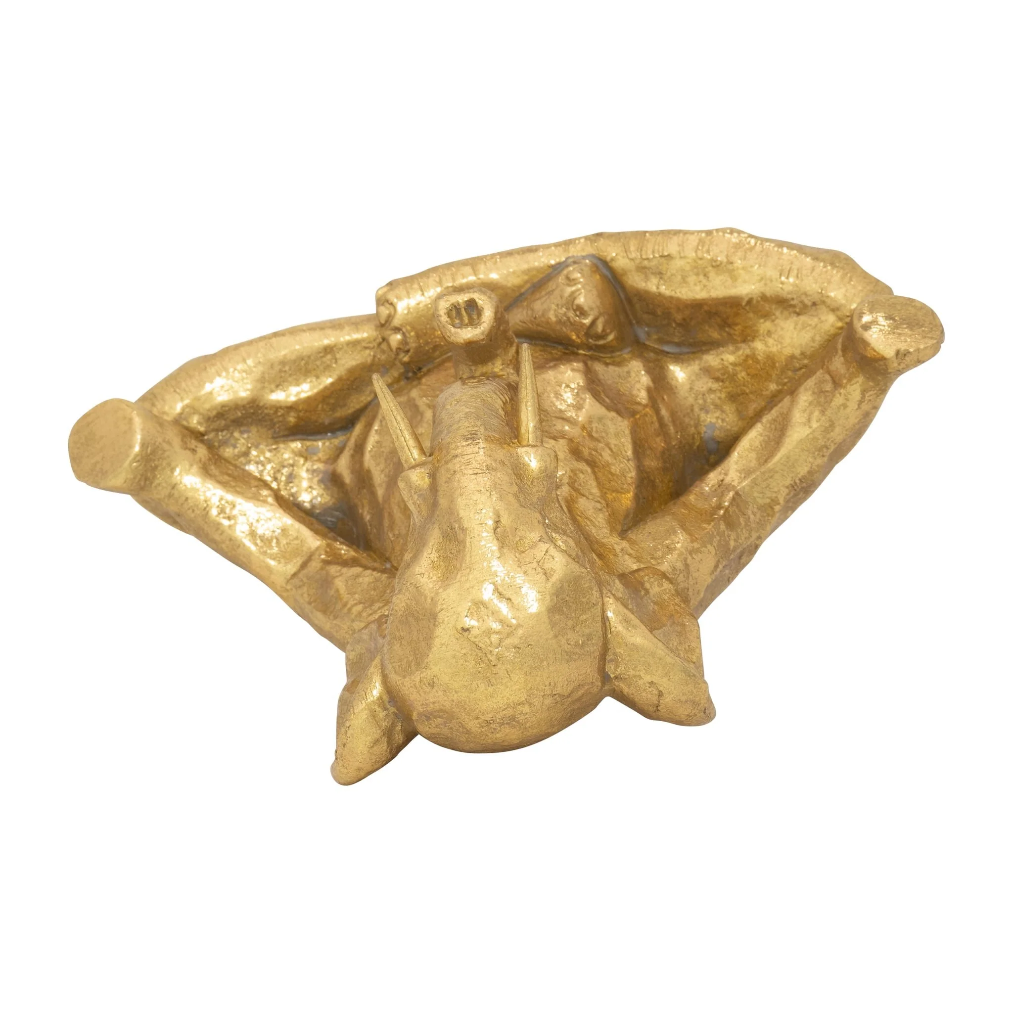 Polyresin 8" Meditating Elephant, Gold - Image 6