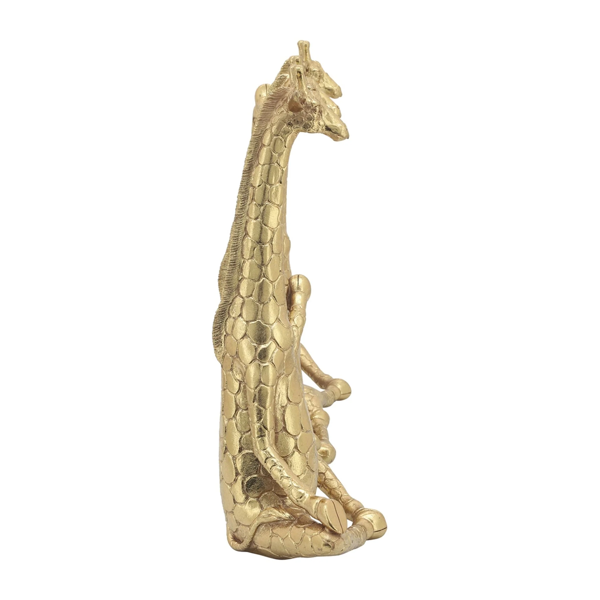Polyresin,s/3,12"h, Yoga Giraffe, Gold - Image 3