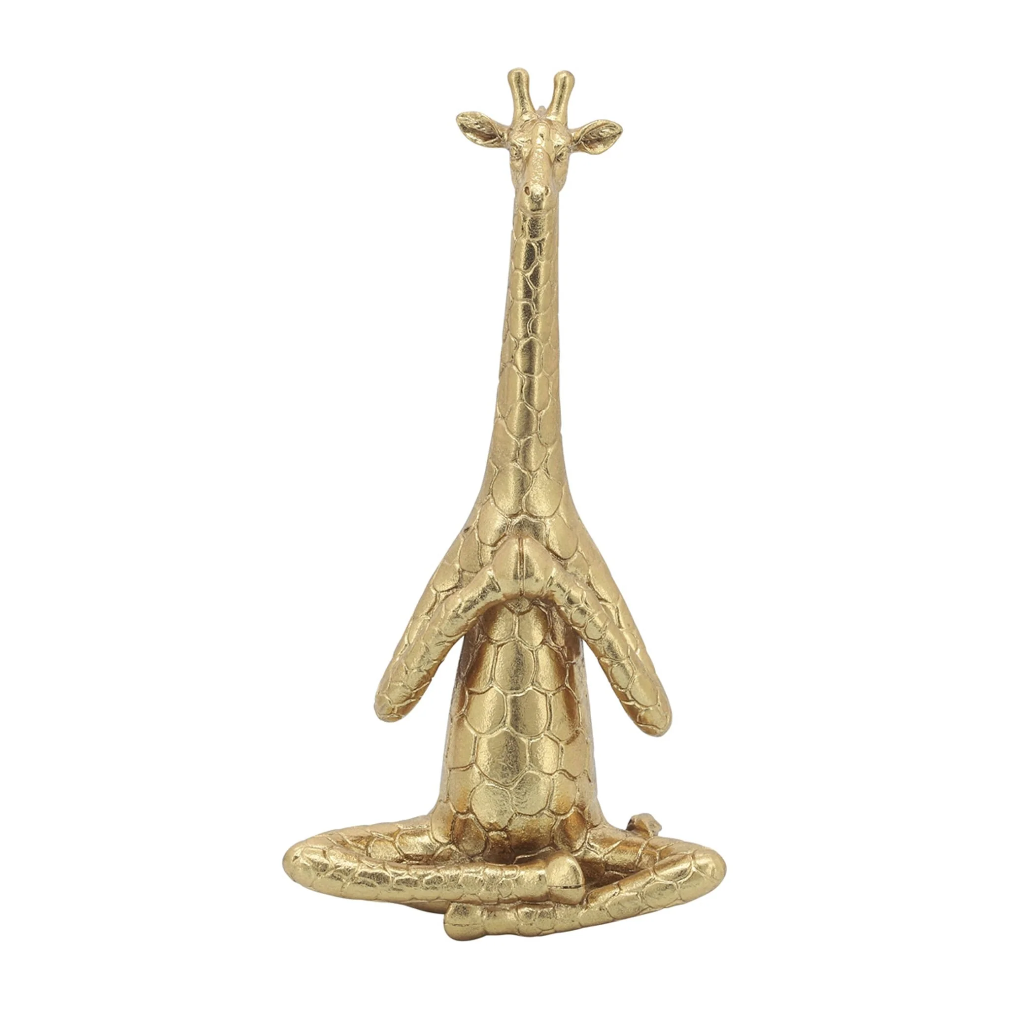 Polyresin,s/3,12"h, Yoga Giraffe, Gold - Image 7