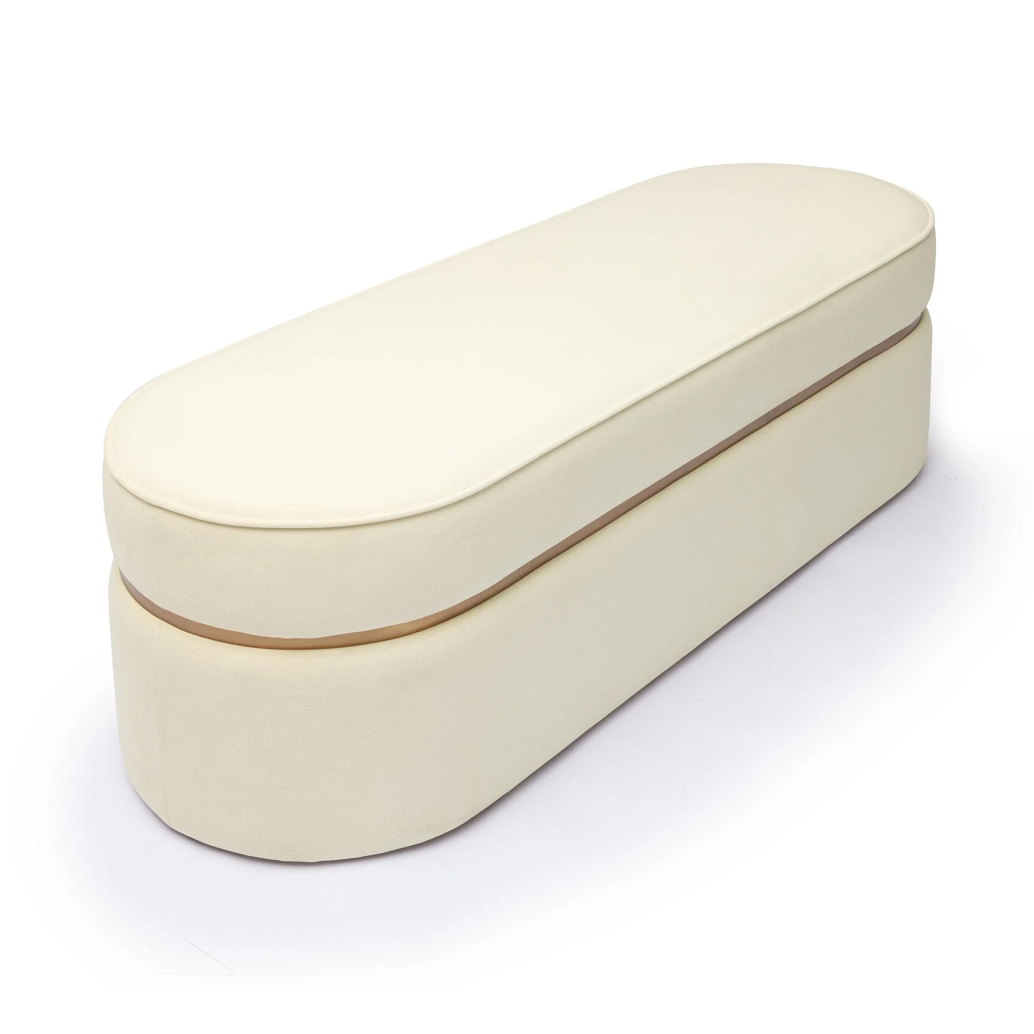 Pomp Cream Velvet Bench - Image 4