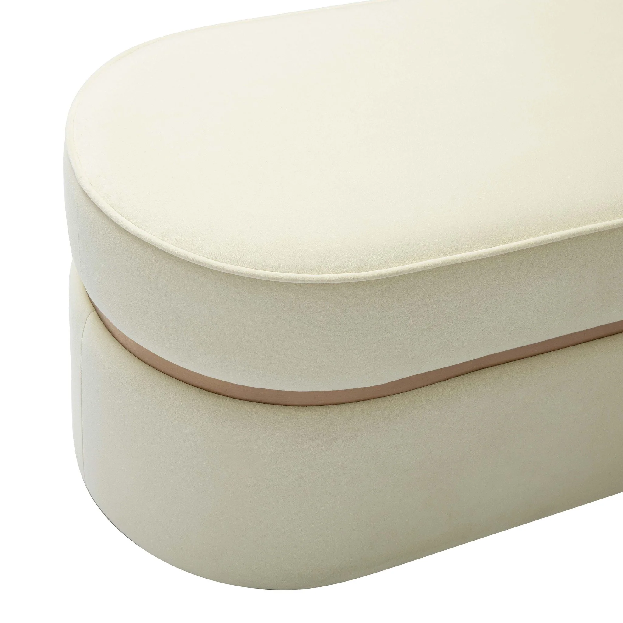 Pomp Cream Velvet Bench - Image 5
