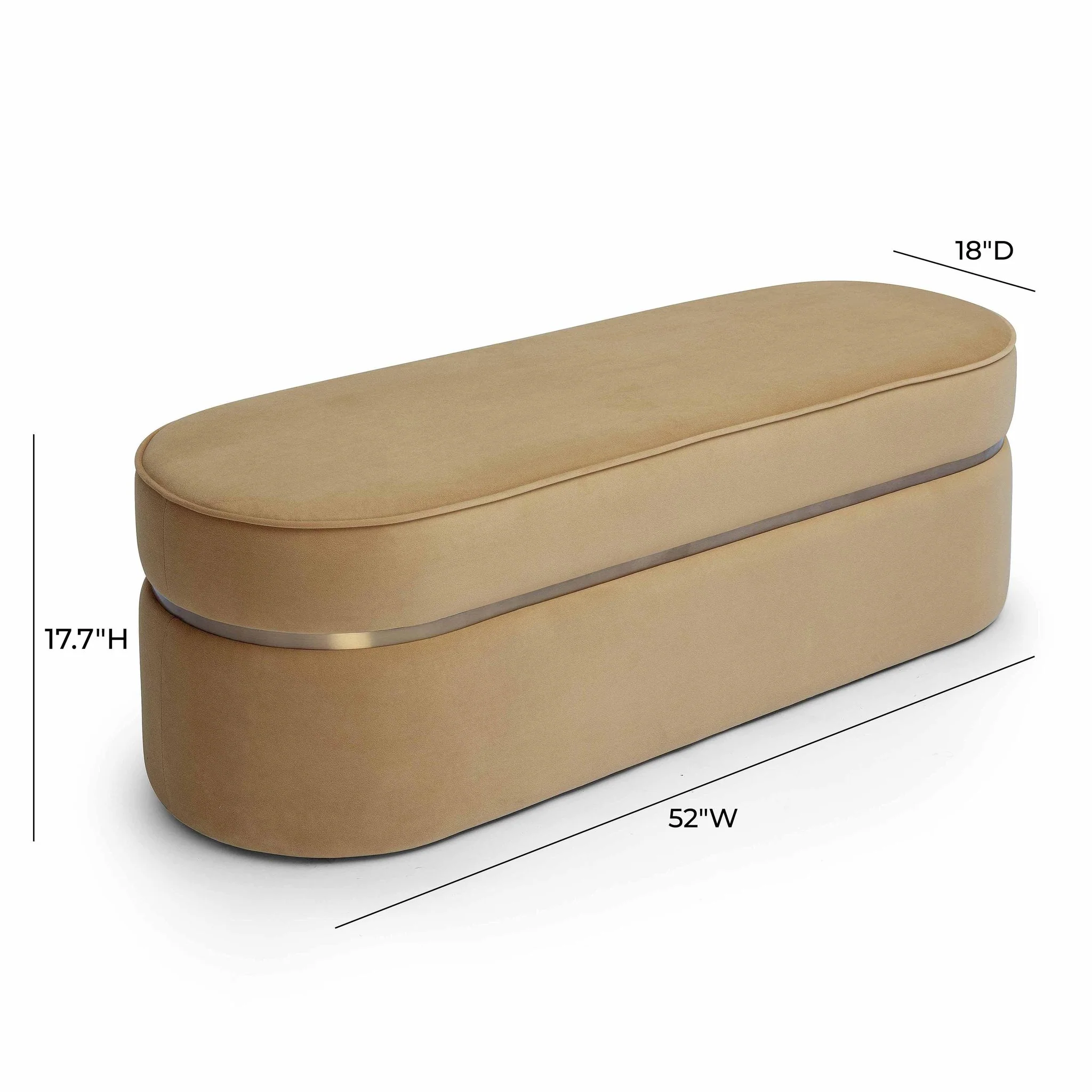 Pomp Honey Velvet Bench - Image 6