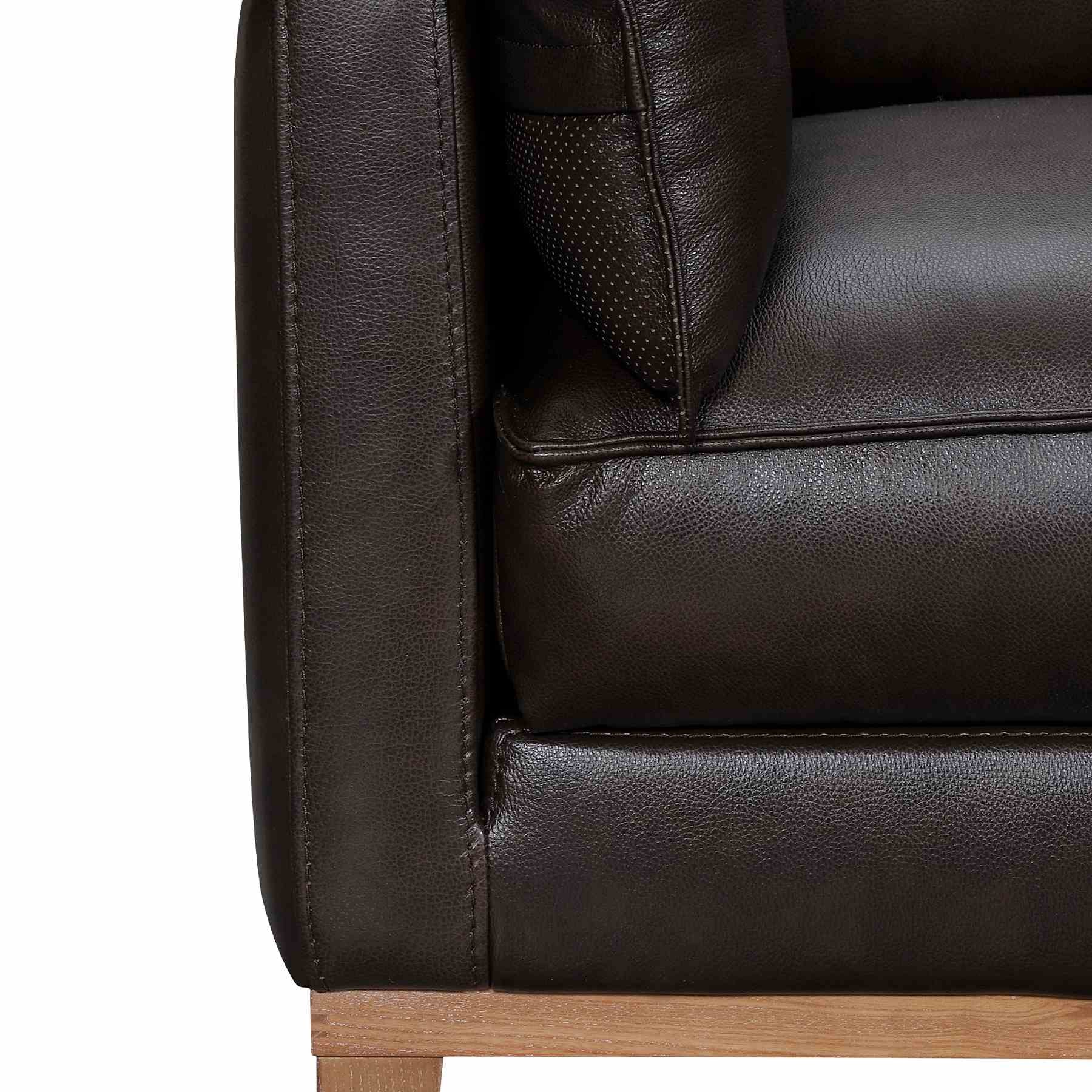 Pompeii 87" Dark Brown Leather Sofa - Image 4