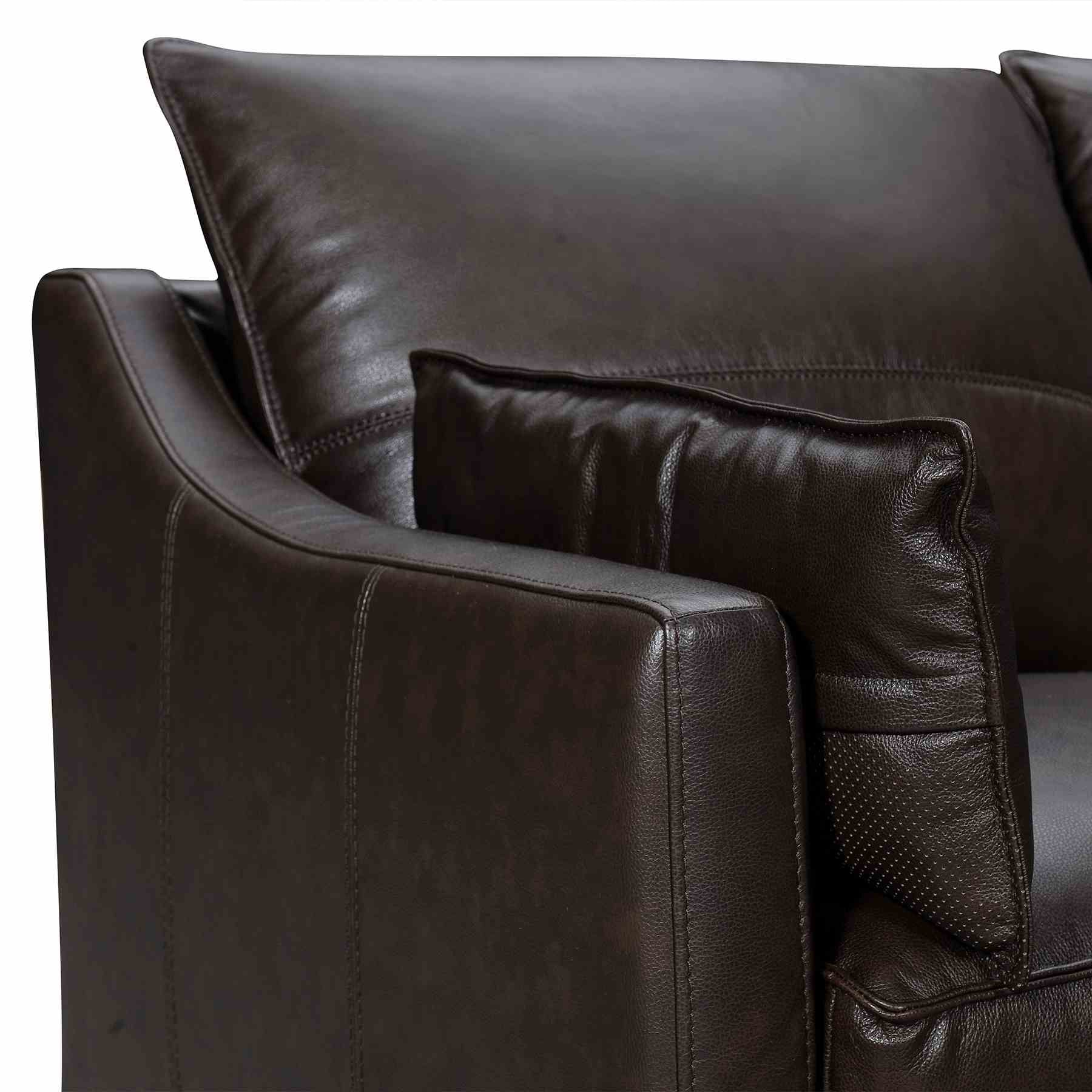 Pompeii 87" Dark Brown Leather Sofa - Image 5