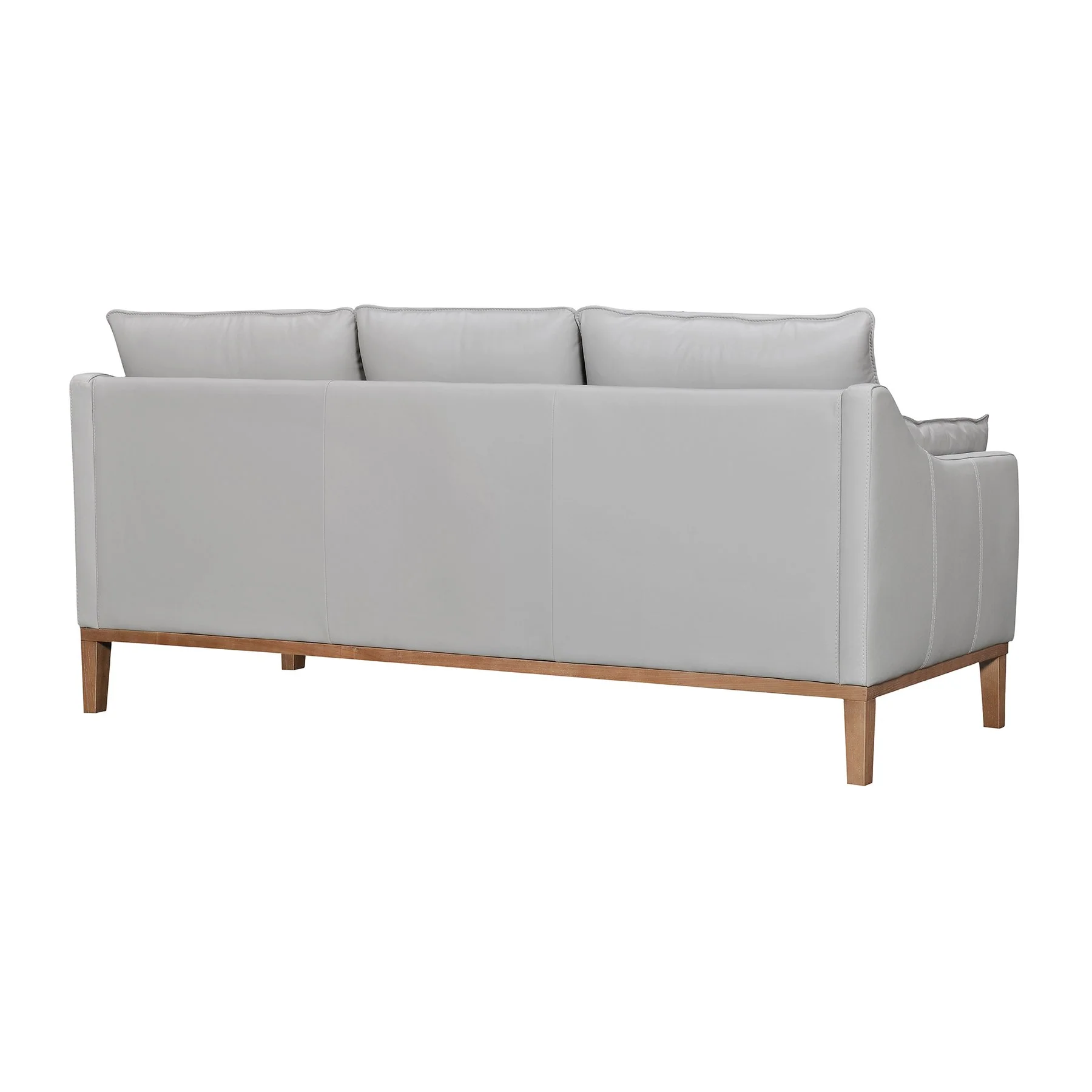 Pompeii 87" Dove Gray Leather Sofa - Image 3