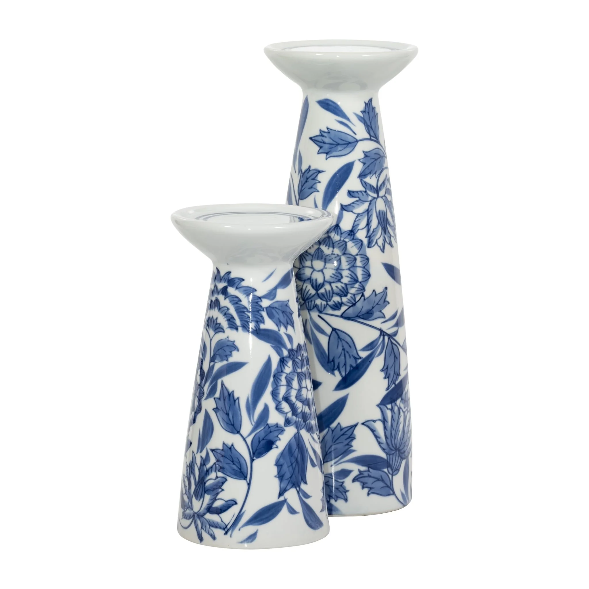 Porc,12"h Chinoiserie Candle Holder,blue/wht - Image 8