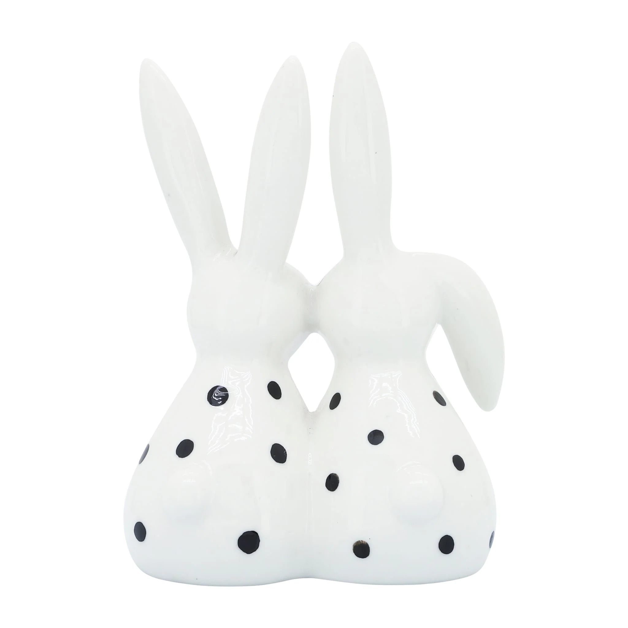 Porcelain, 7"h Kissing Bunnies, White - Image 5