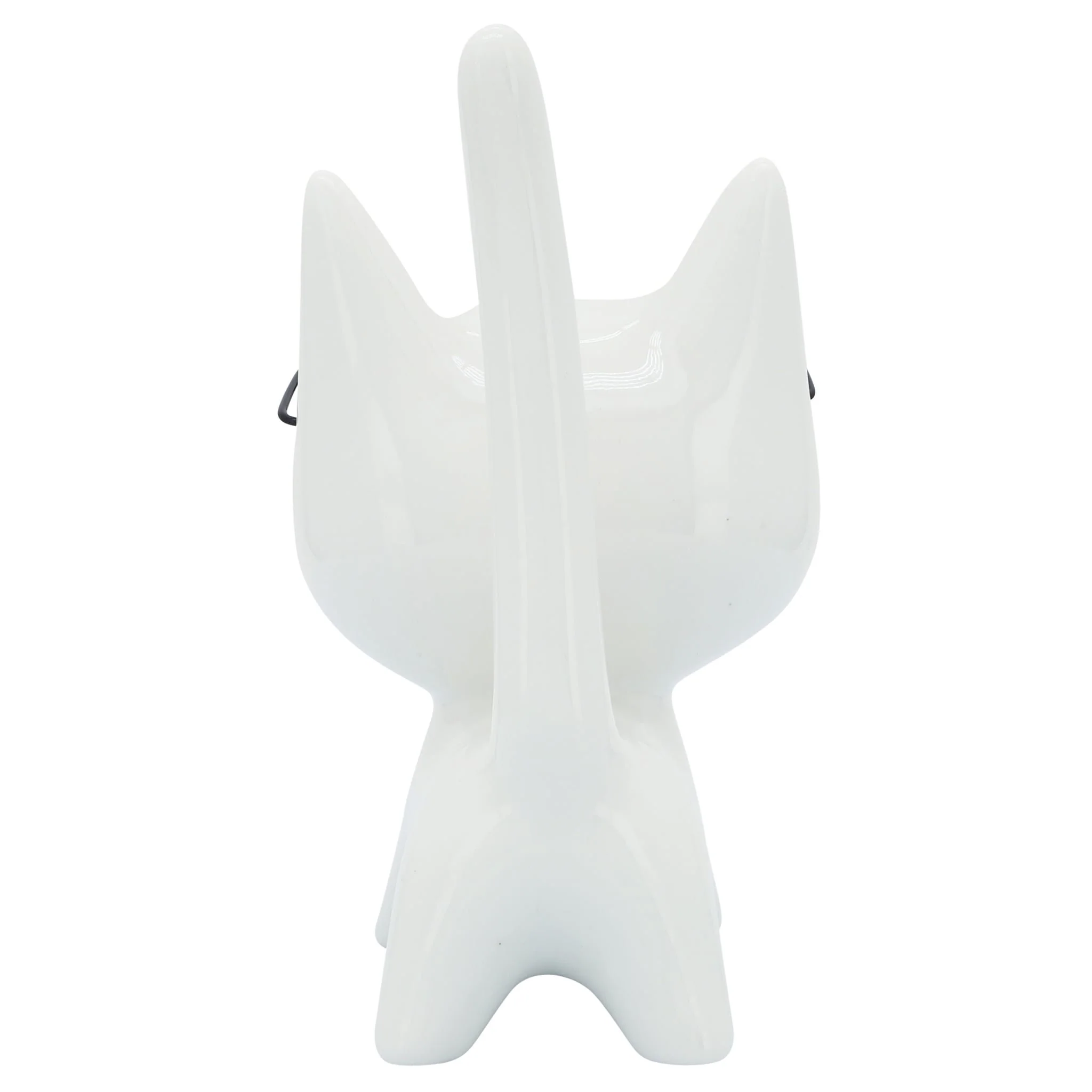 Porcelain, 8"h Kitty W/ Glasses, White - Image 5