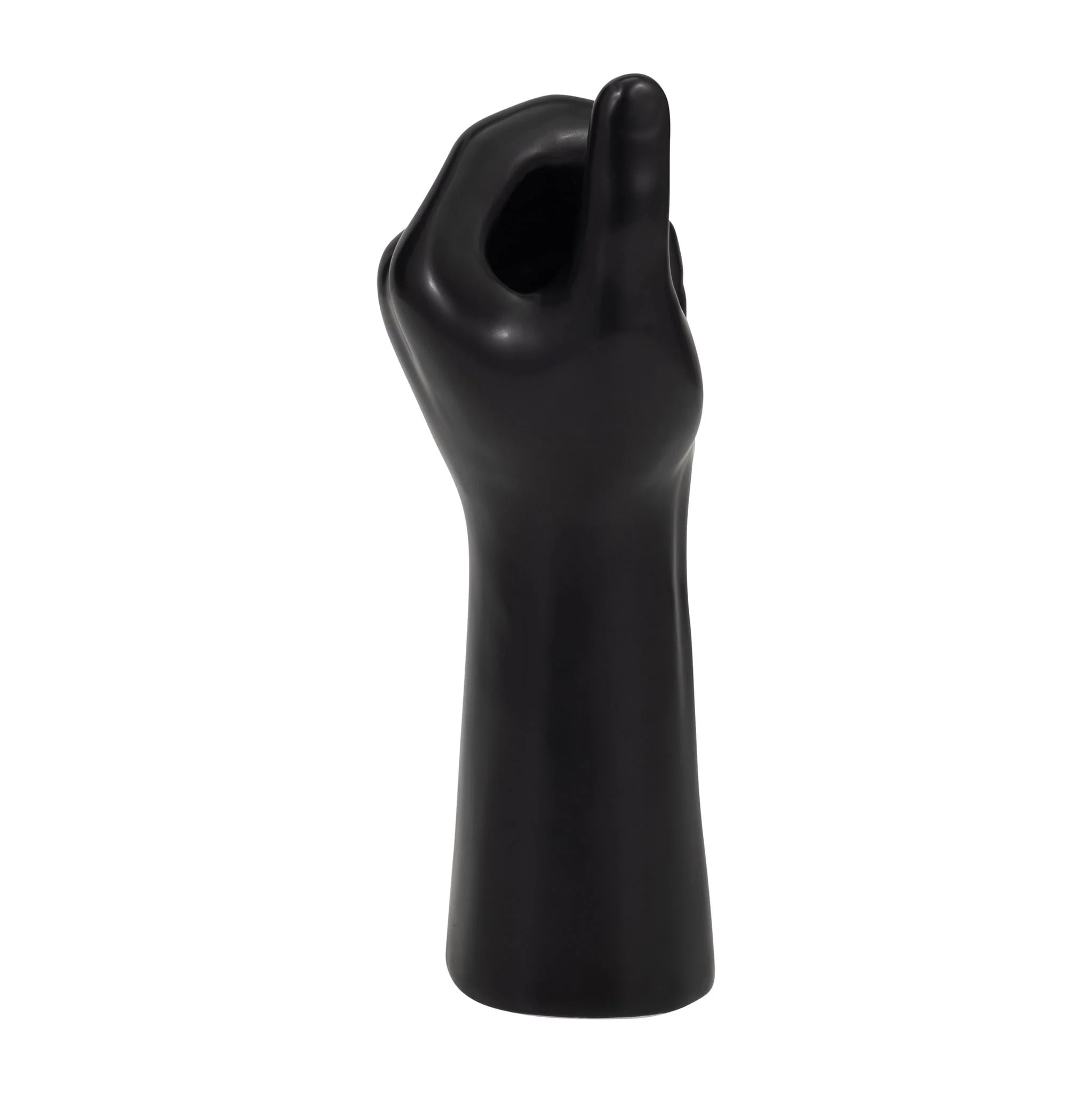 Porcelain, 9" Hand Vase, Black - Image 4