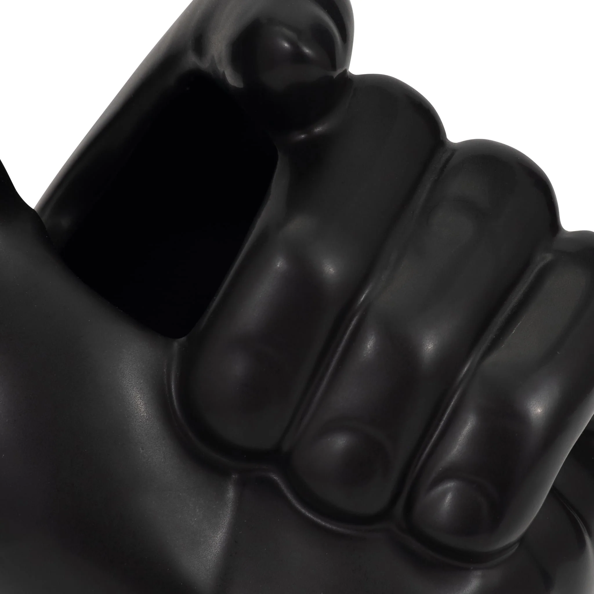 Porcelain, 9" Hand Vase, Black - Image 6