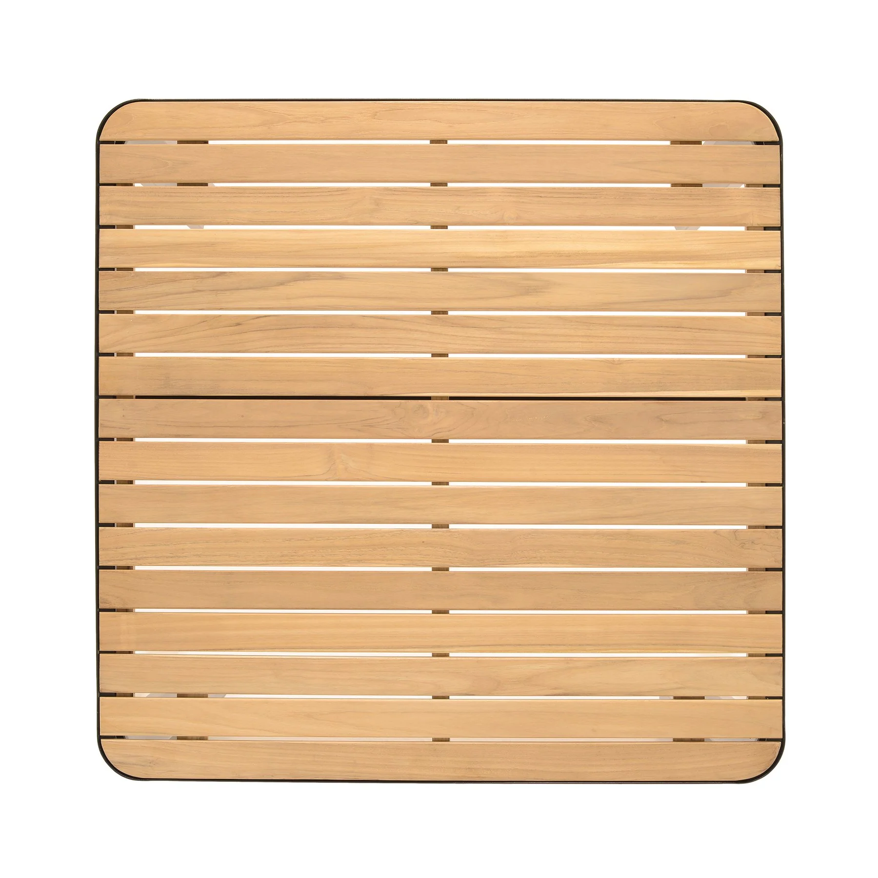 Portals 5 Piece Outdoor Patio Aluminum Bar Set in Black Finish and Natural Teak Wood Accent Top - Image 7