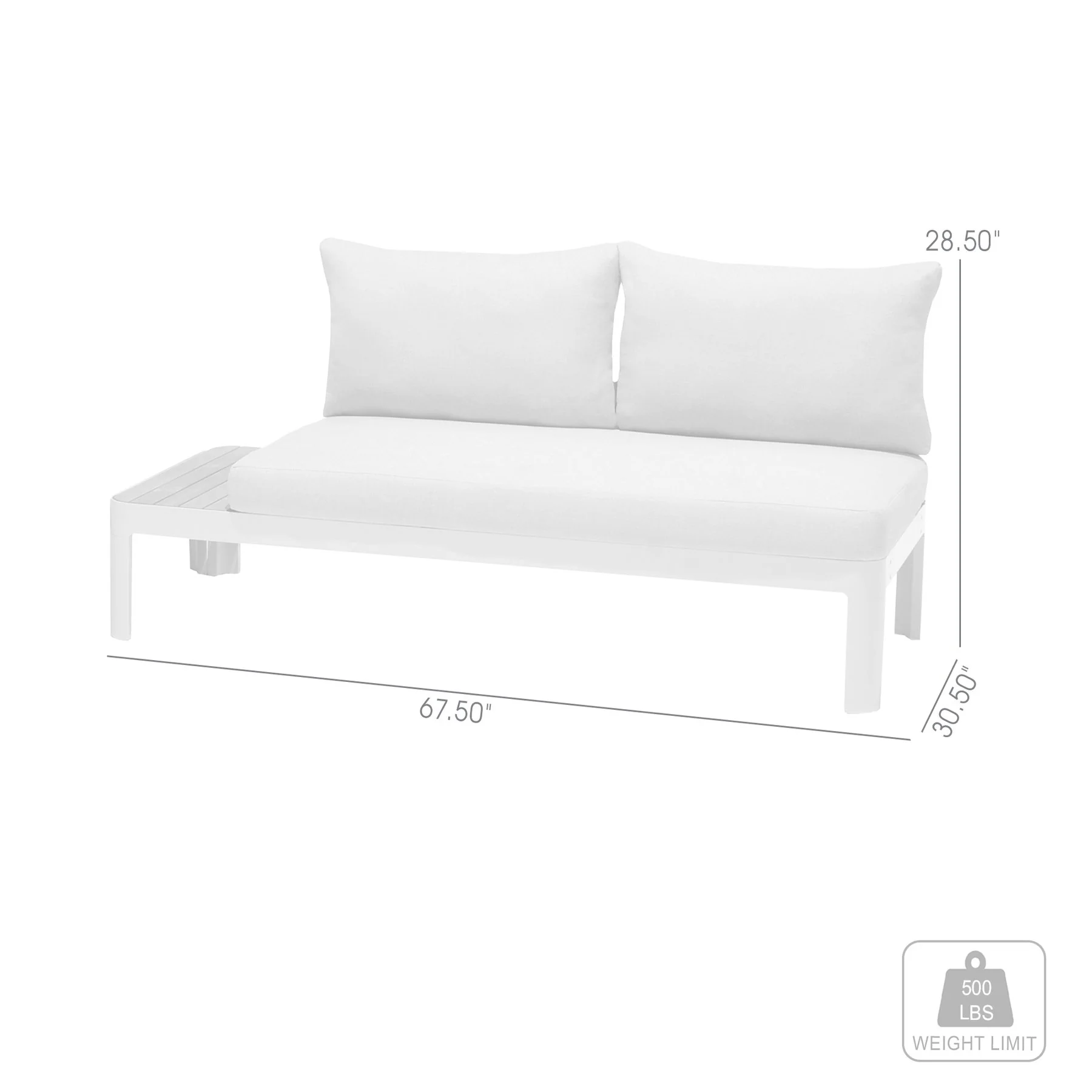 Portals Outdoor 2 Piece Sofa Set in Light Matte Sand Finish with Beige Cushions and Natural Teak Wood Accent - Image 6