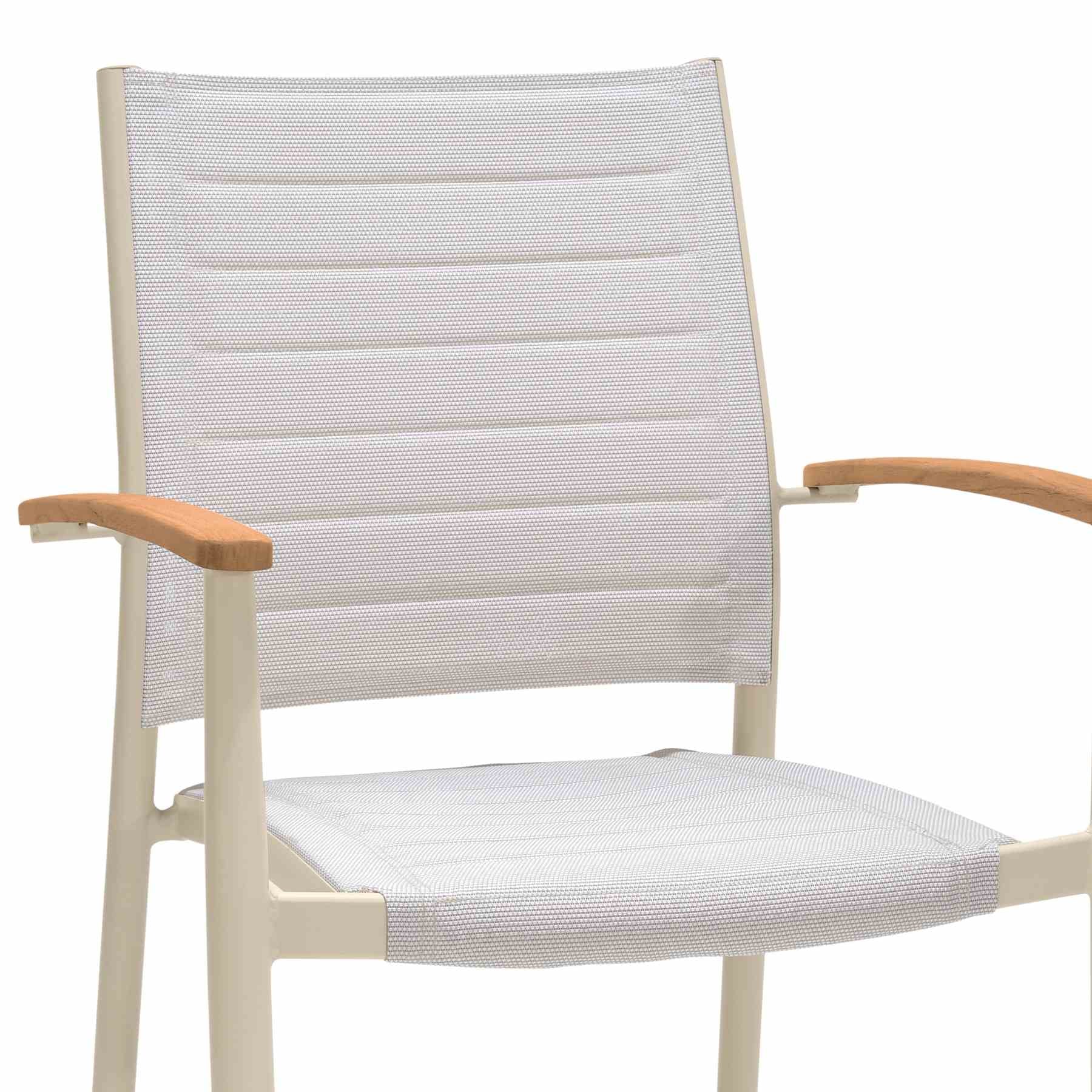 Portals Outdoor 7 Piece Coral Sand Aluminum & Teak Wood Dining Set - Image 6