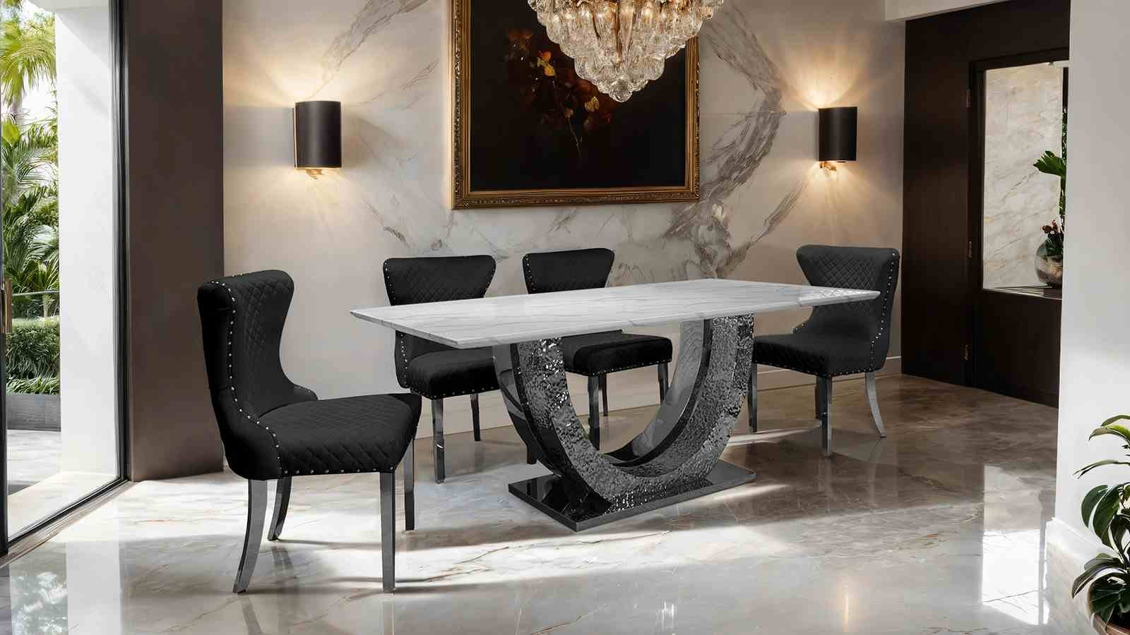Portanova Chair (2/CTN), Silver/Black - Image 2