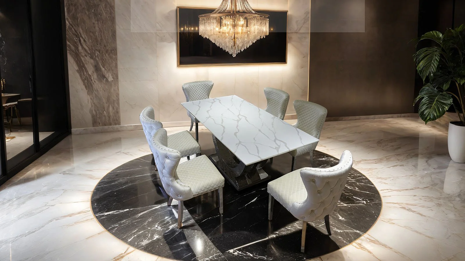 Portanova Dining Table, Chrome - Image 3