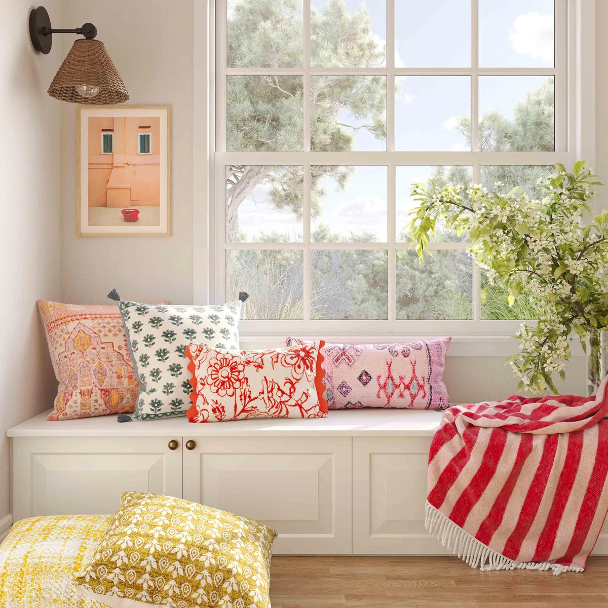 Portia Orange Embroidered Cotton Flex 20 x 12 inch Accent Cushion - Image 3
