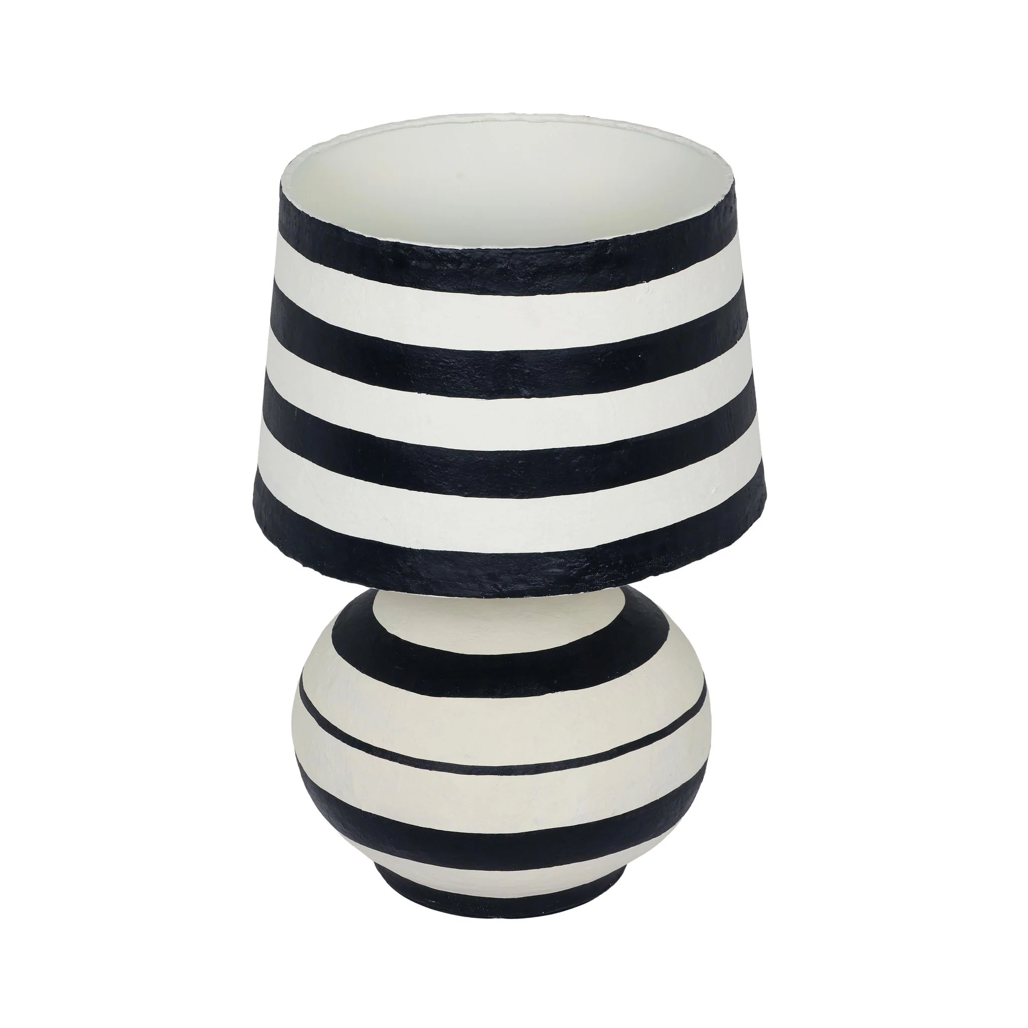 Positano Black Striped Papier Mache Table Lamp - Image 3