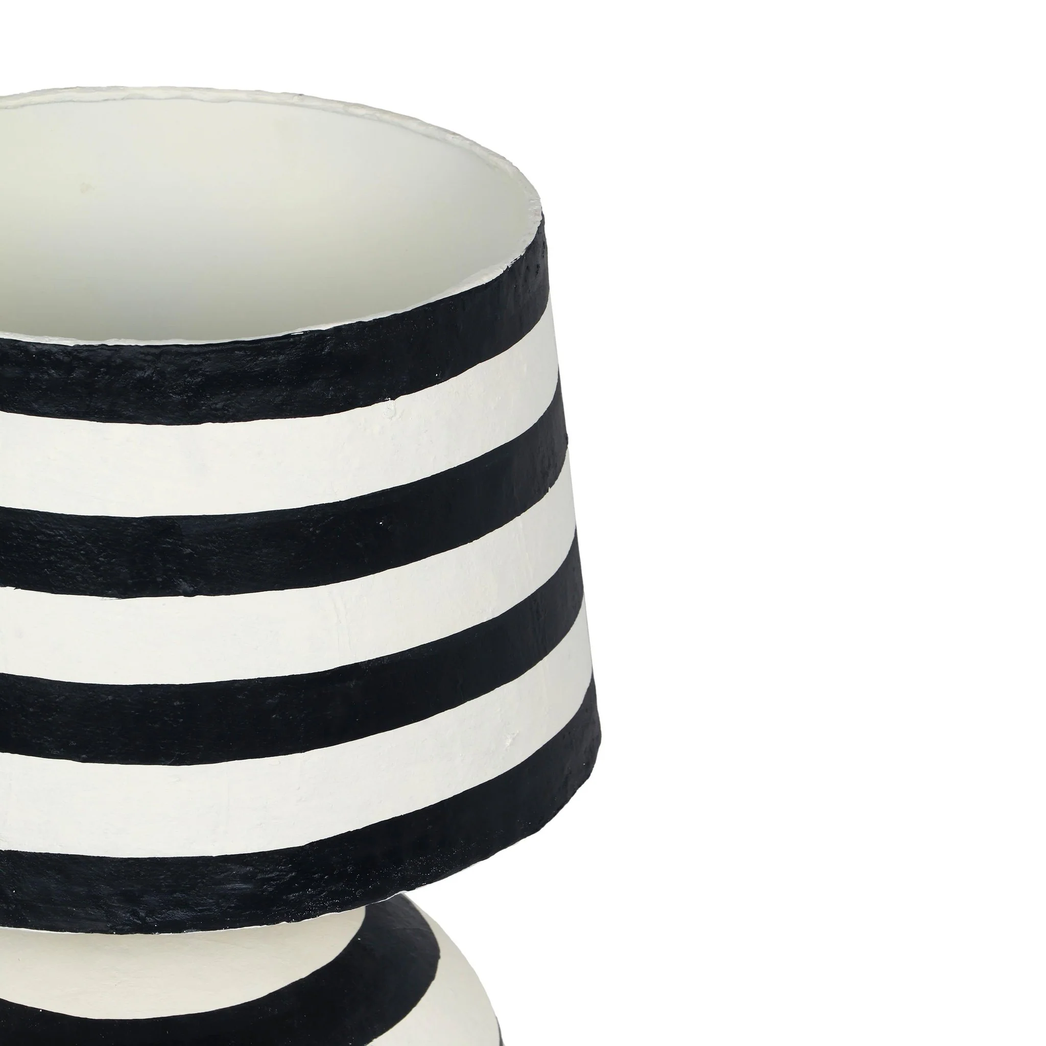 Positano Black Striped Papier Mache Table Lamp - Image 4