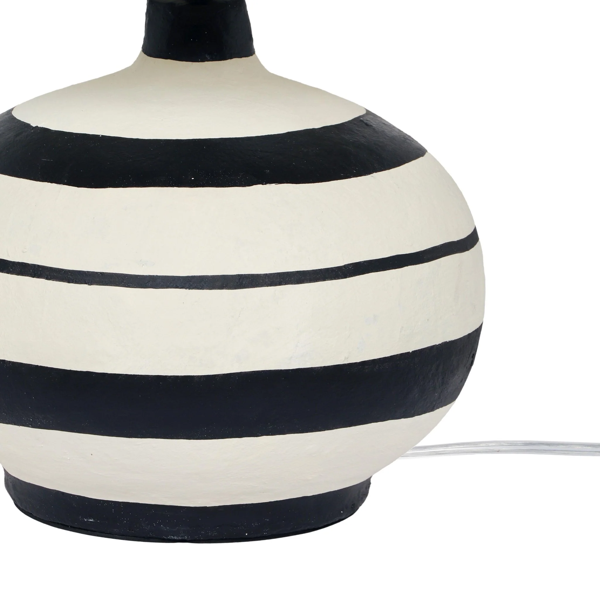 Positano Black Striped Papier Mache Table Lamp - Image 5