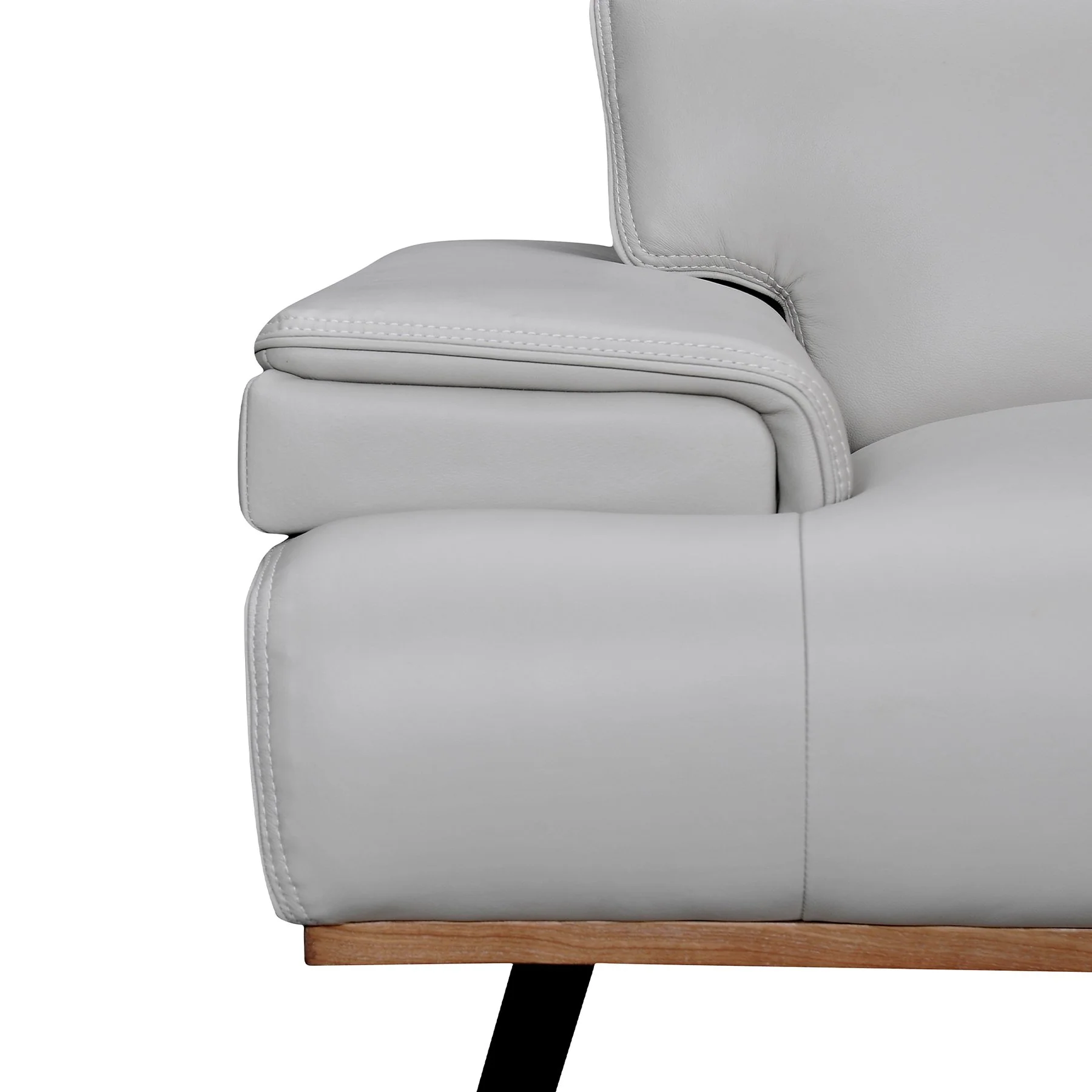 Prato 89" Dove Gray Leather Sofa - Image 4
