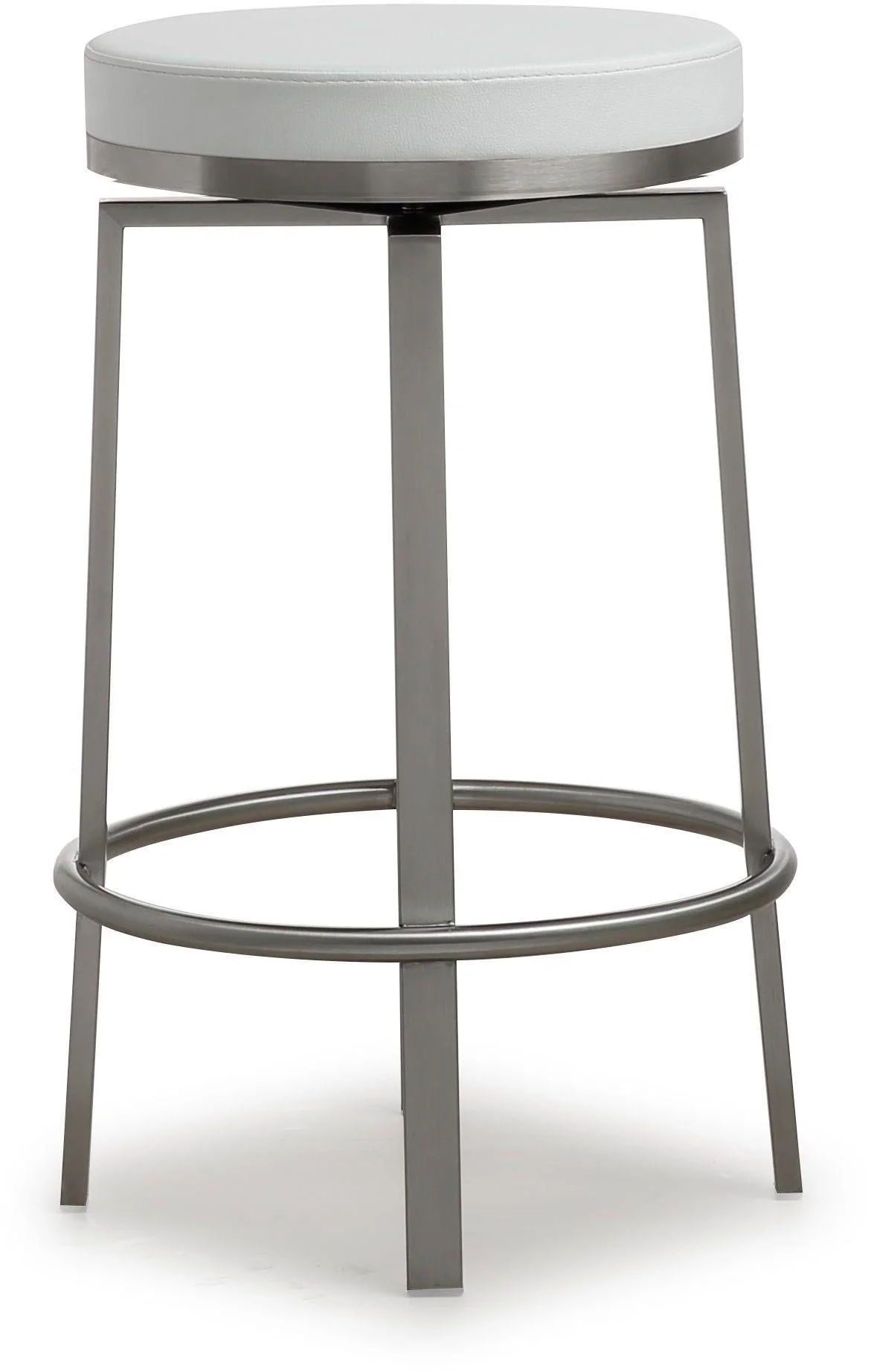 Pratt White Performance Vegan Leather Swivel Counter Stool - Set of 2 - Image 4