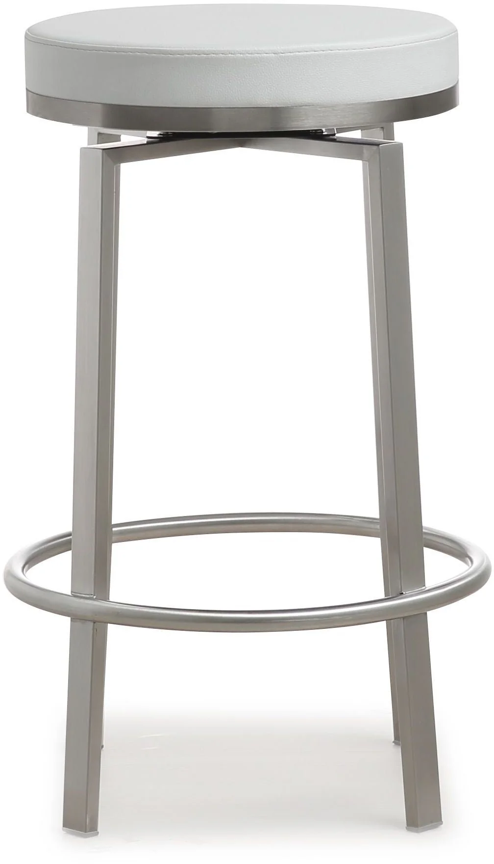 Pratt White Performance Vegan Leather Swivel Counter Stool - Set of 2 - Image 5
