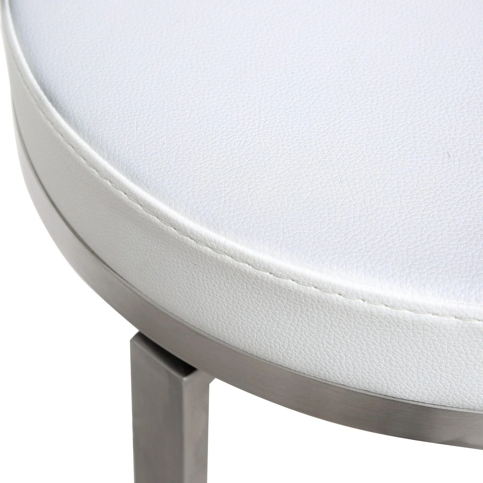 Pratt White Performance Vegan Leather Swivel Counter Stool - Set of 2 - Image 7