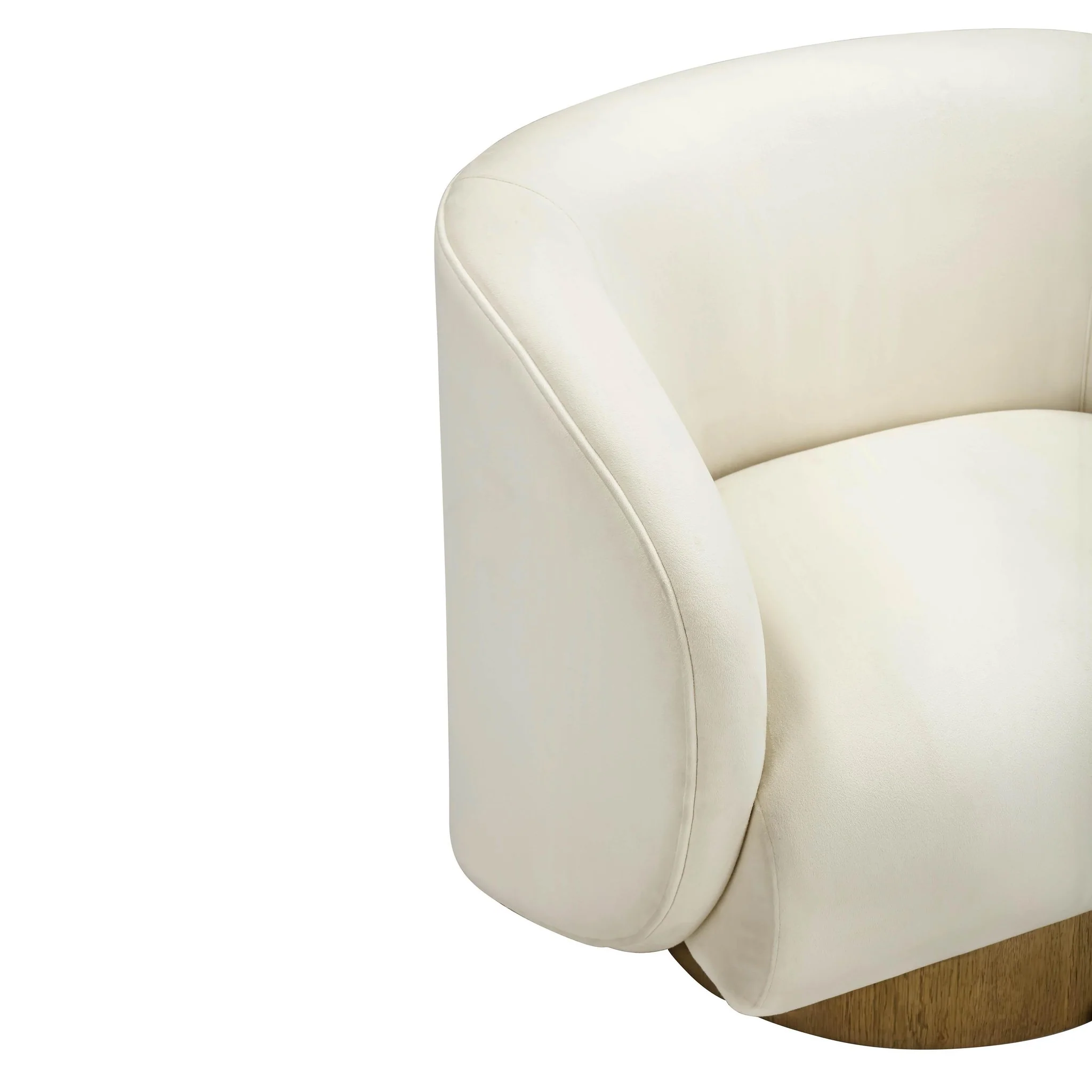 Presley Cream Velvet Swivel Accent Chair - Image 6