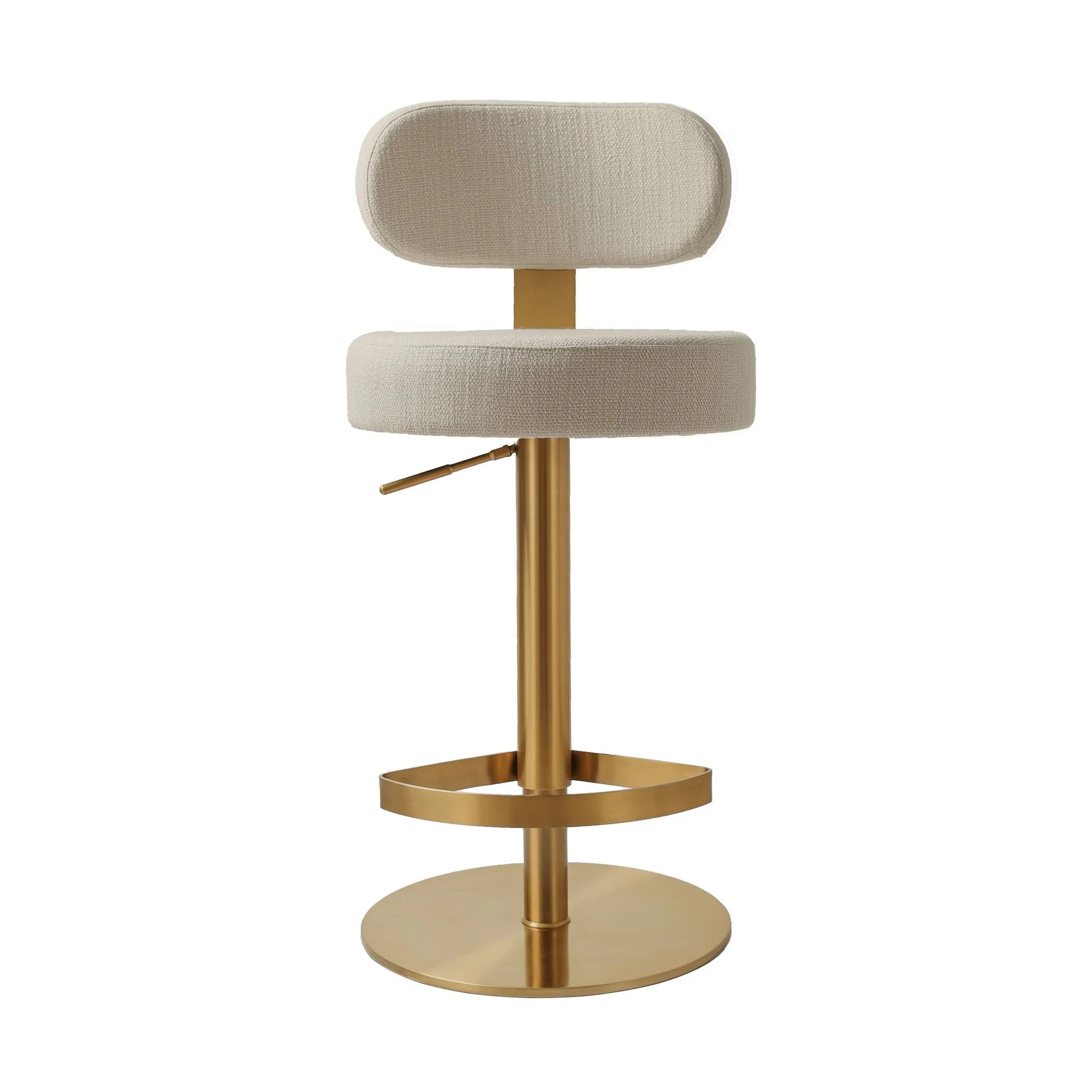 Primrose Cream Textured Performance Fabric Adjustable Stool - Image 4