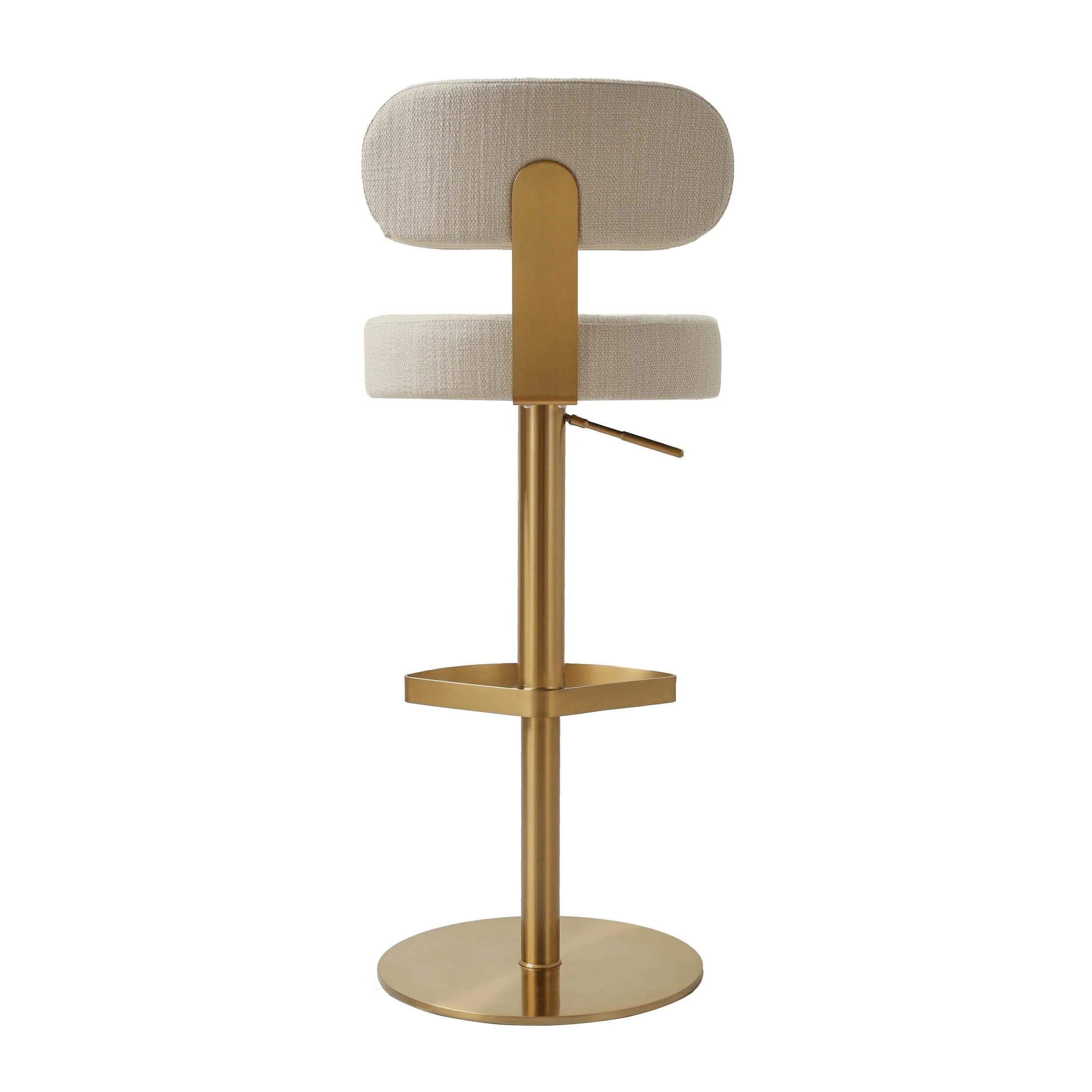 Primrose Cream Textured Performance Fabric Adjustable Stool - Image 6