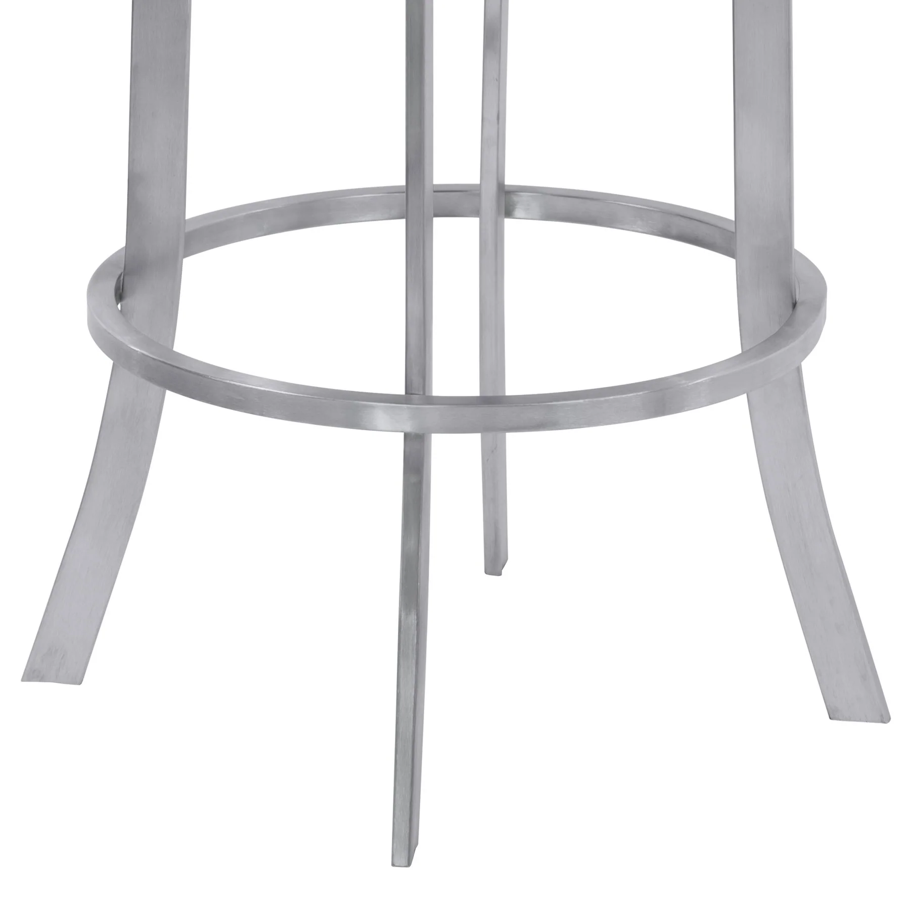 Prinz 26" Counter Height Swivel Gray Faux Leather and Brushed Stainless Steel Bar Stool - Image 6