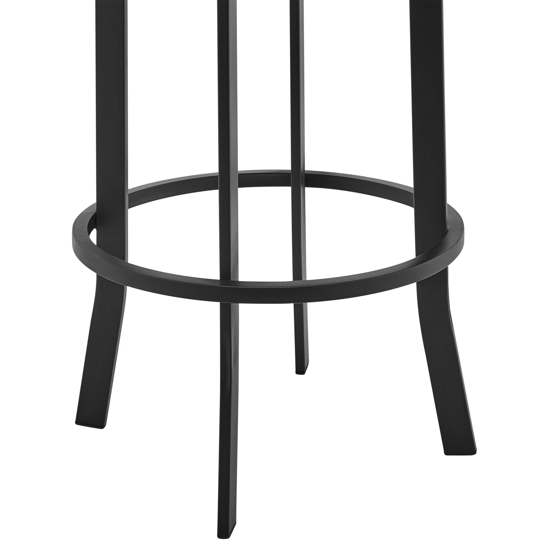 Prinz 30" Bar Height Swivel Gray Faux Leather and Black Metal Bar Stool - Image 5