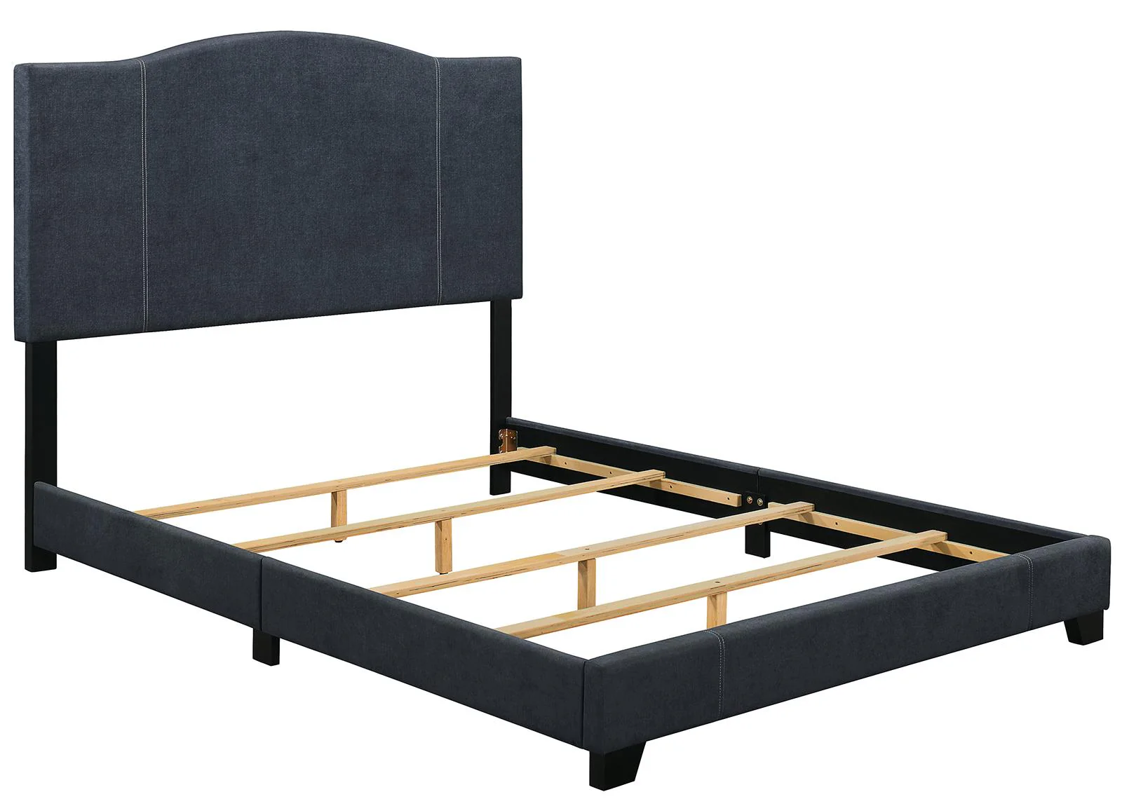 Pulaski ACH All-In-One Queen Modified Camel Back Upholstered Bed in Blue - Image 3