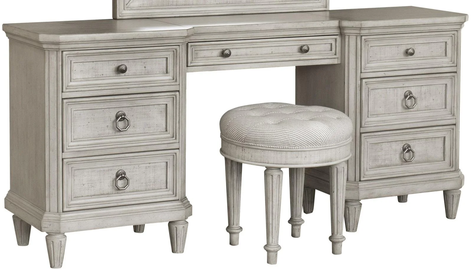 Pulaski Campbell Street 7 Drawer Vanity in Vanilla Cream - Image 2