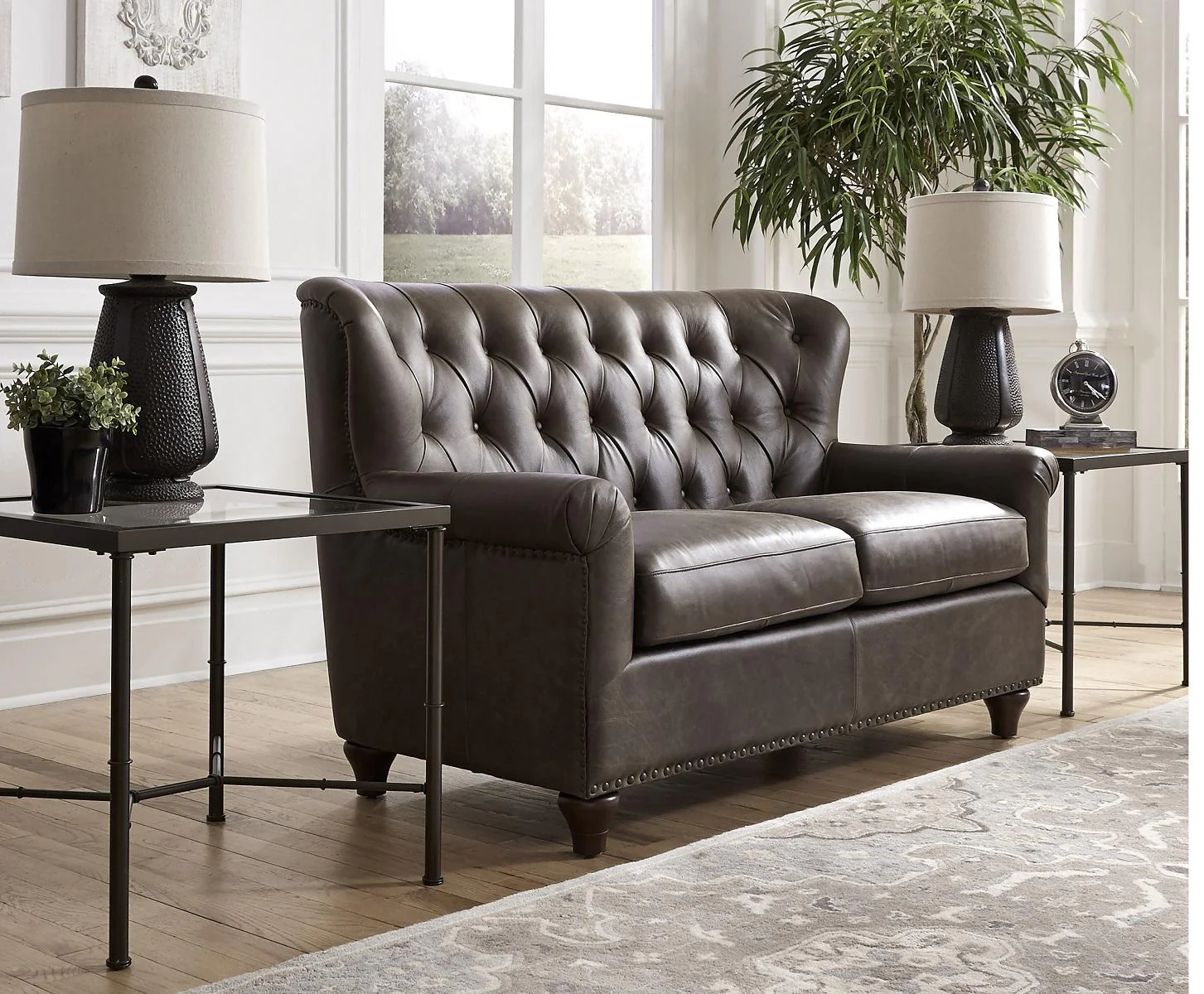 Pulaski Charlie Leather Loveseat in Heritage Brown - Image 2