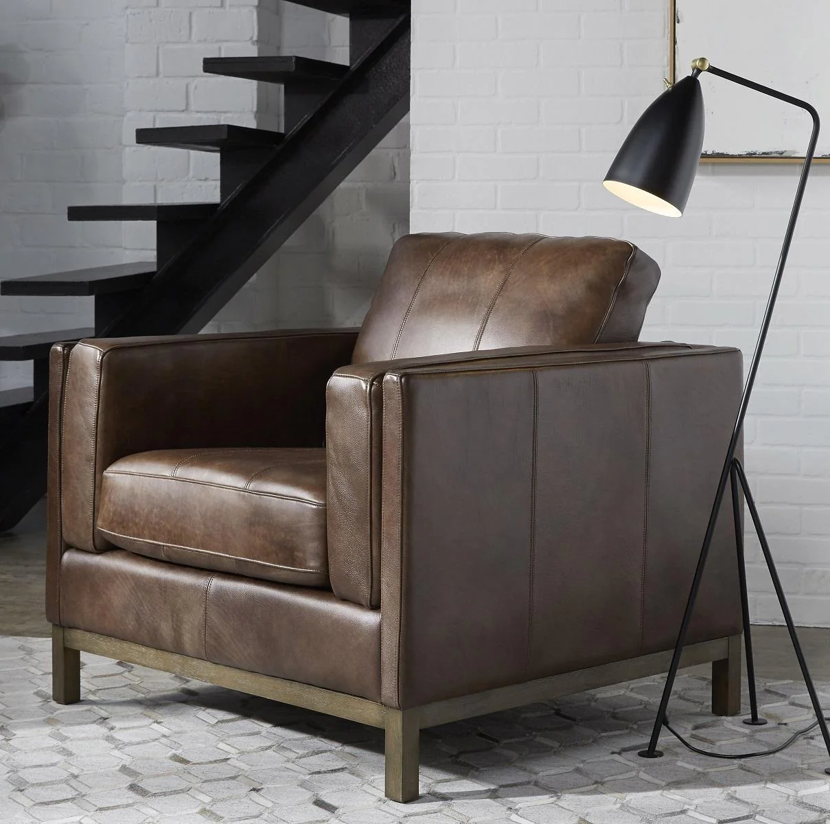 Pulaski Drake Leather Chair in Brown - Image 3