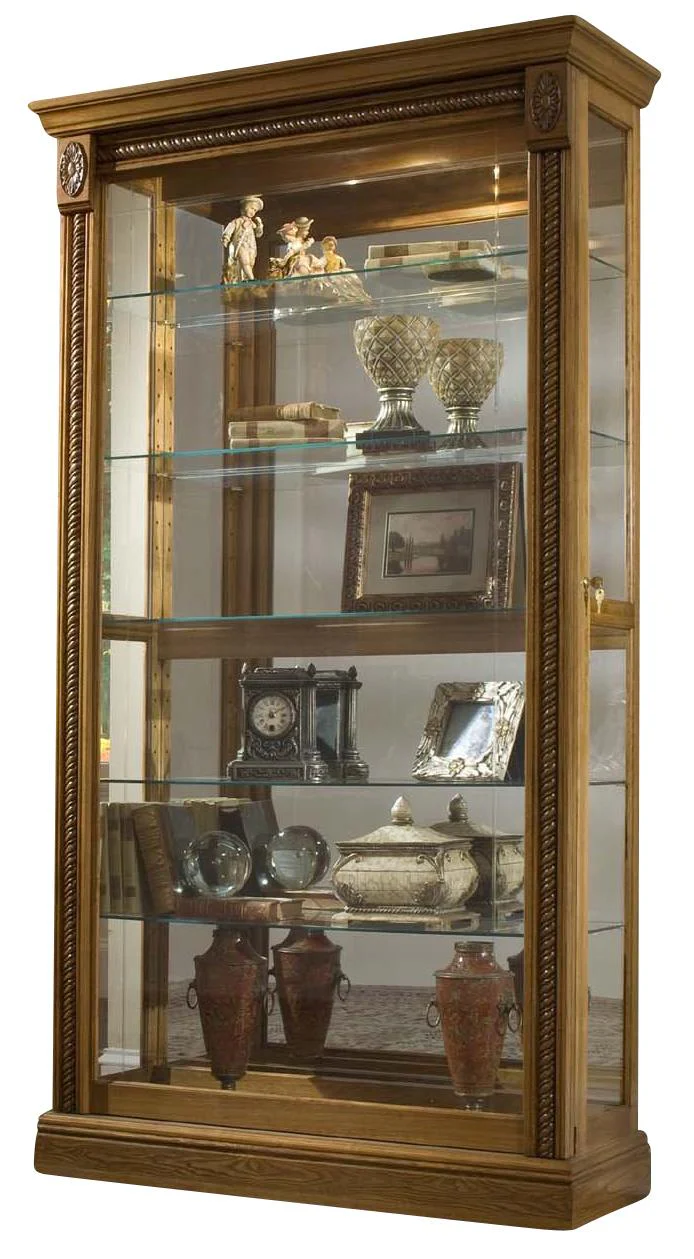 Pulaski Estate Oak Two Way Sliding Door Curio - Image 3