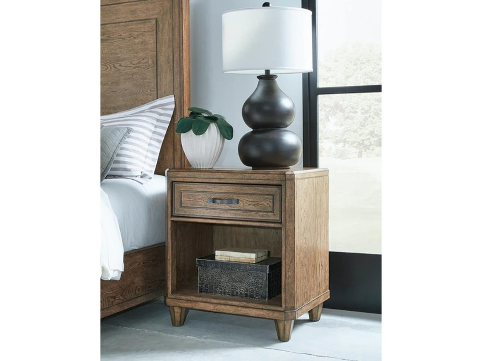 Pulaski Furniture Anthology Open Nightstand in Medium Wood - Image 4