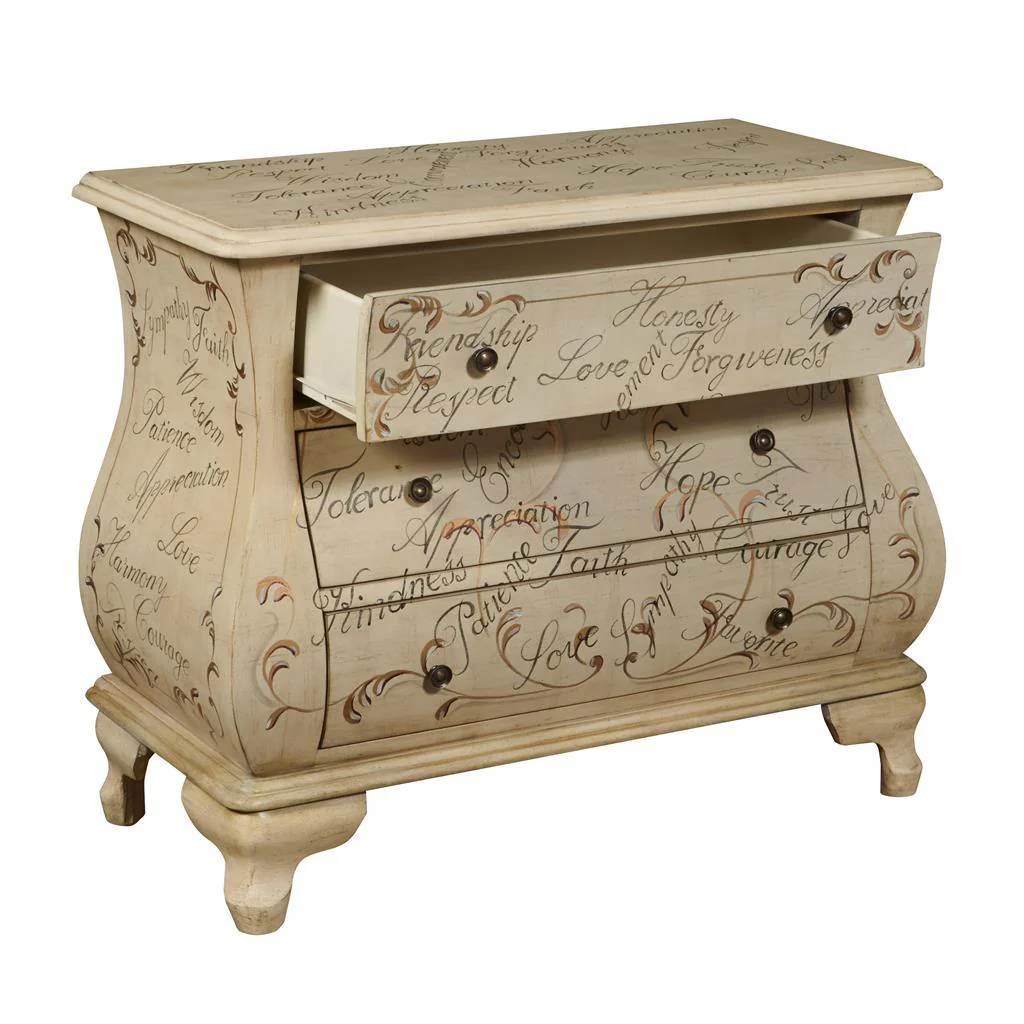 Pulaski Hand Painted Words Bombay Chest - Image 2