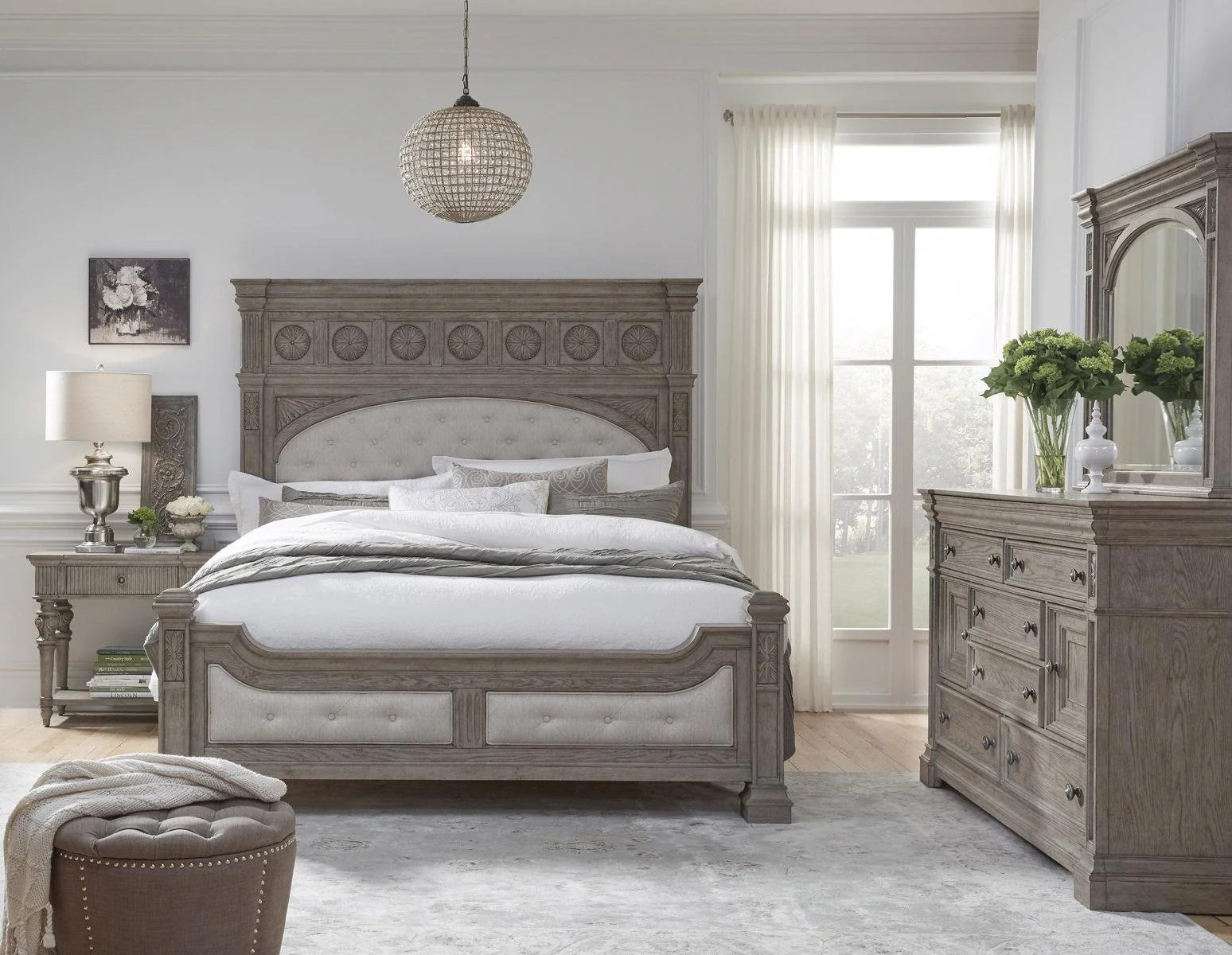 Pulaski Kingsbury Queen Panel Bed in Gray - Image 3