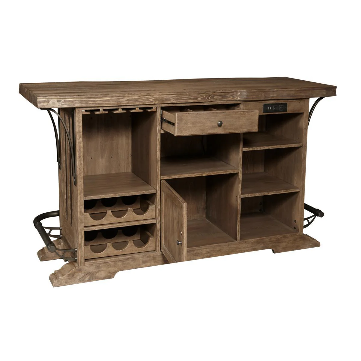 Pulaski Live Edge Wooden Home Bar - Image 5