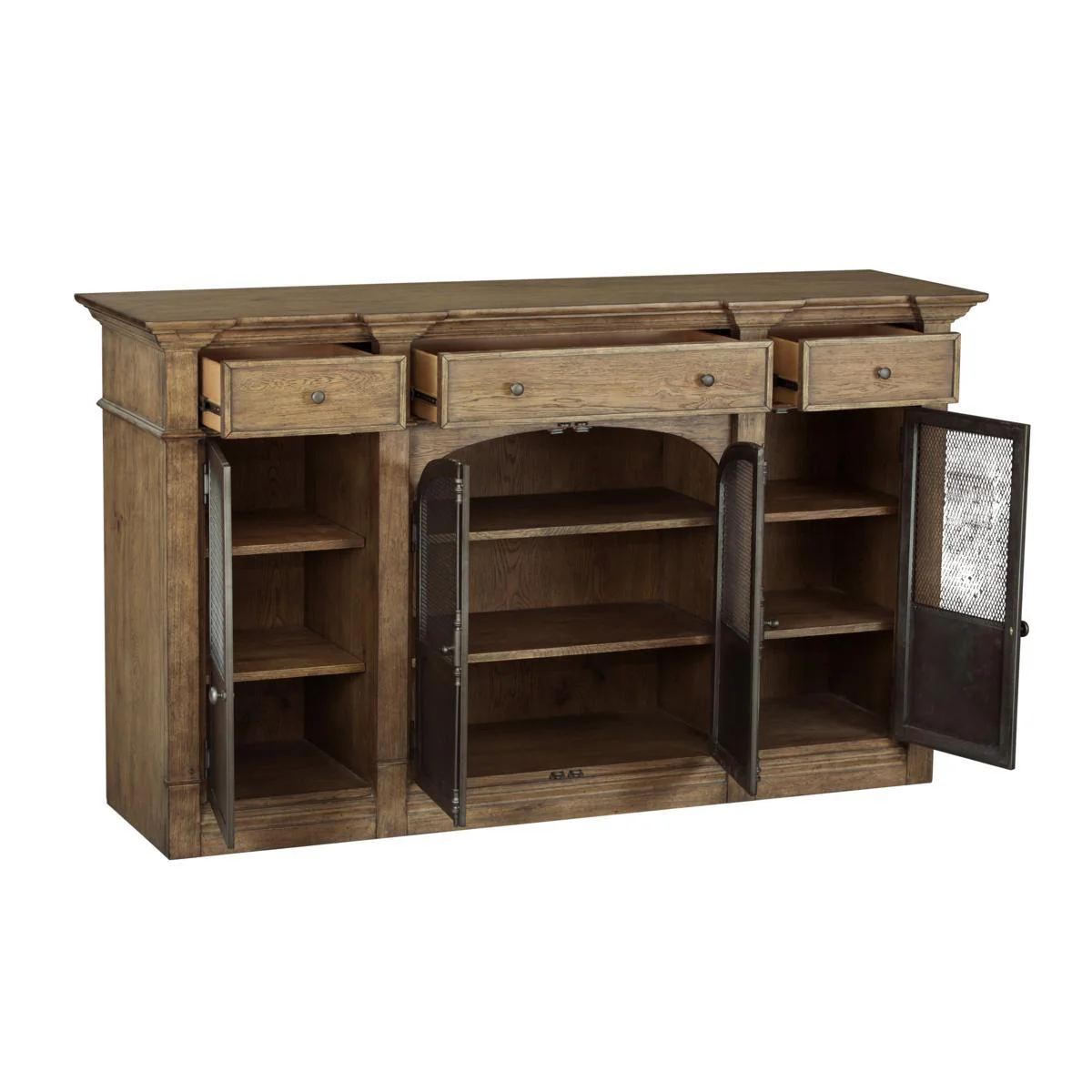 Pulaski Metal Door Light Oak Sideboard - Image 4