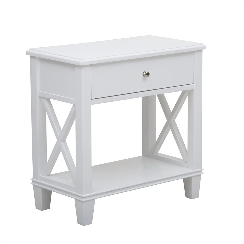 Pulaski Open 'X' Leg Side Table in White - Image 2