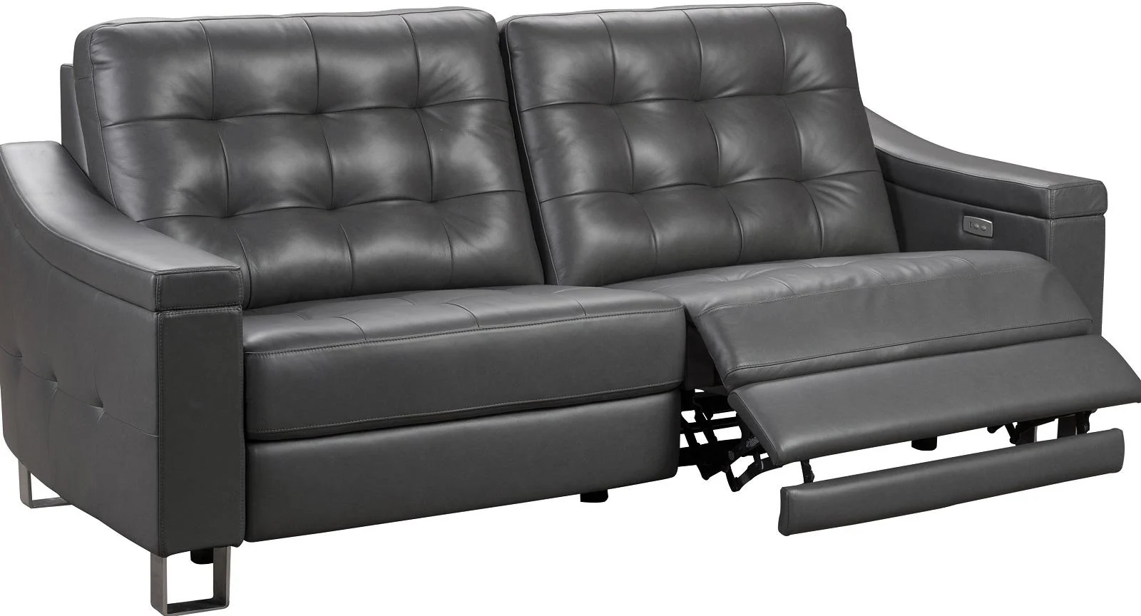 Pulaski Parker Leather Reclining Sofa in Supple Gray - Image 2