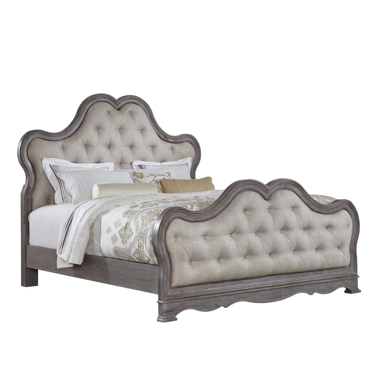 Pulaski Simply Charming California King Tufted Upholstered Bed in Light Wood - Image 2